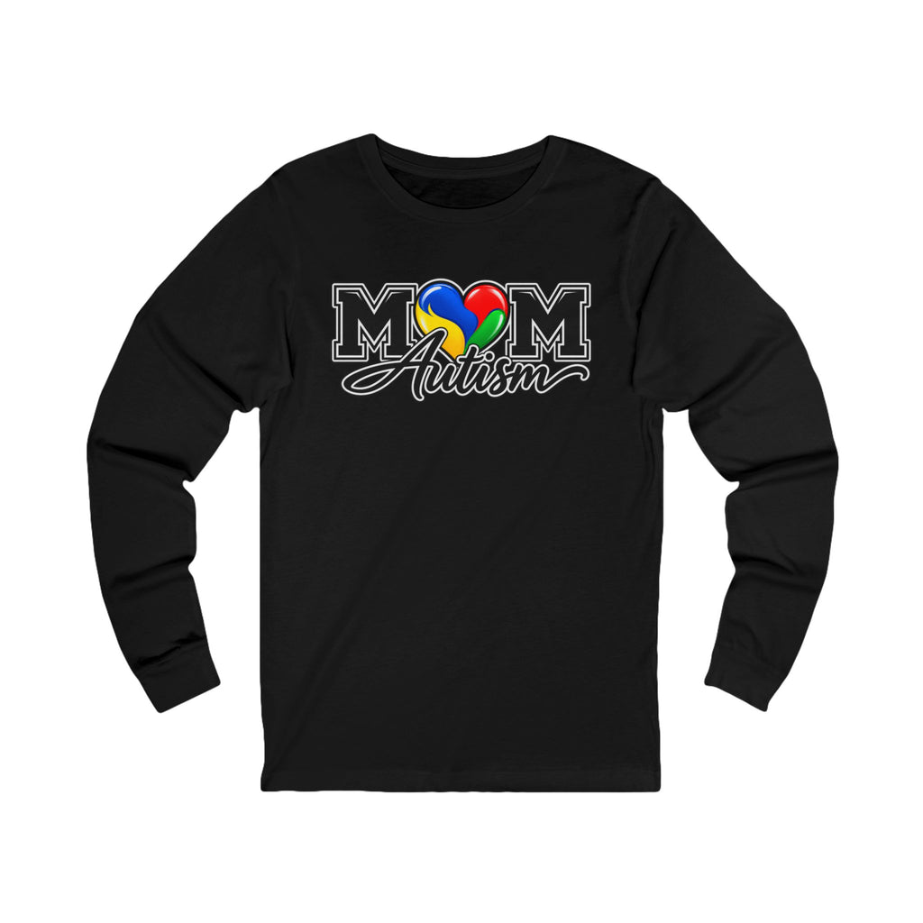 Autism Mom Heart Puzzle Long Sleeve Tee, Rainbow Puzzle Awareness Shirt, Autism Mom Gift, Autism Acceptance Family Apparel