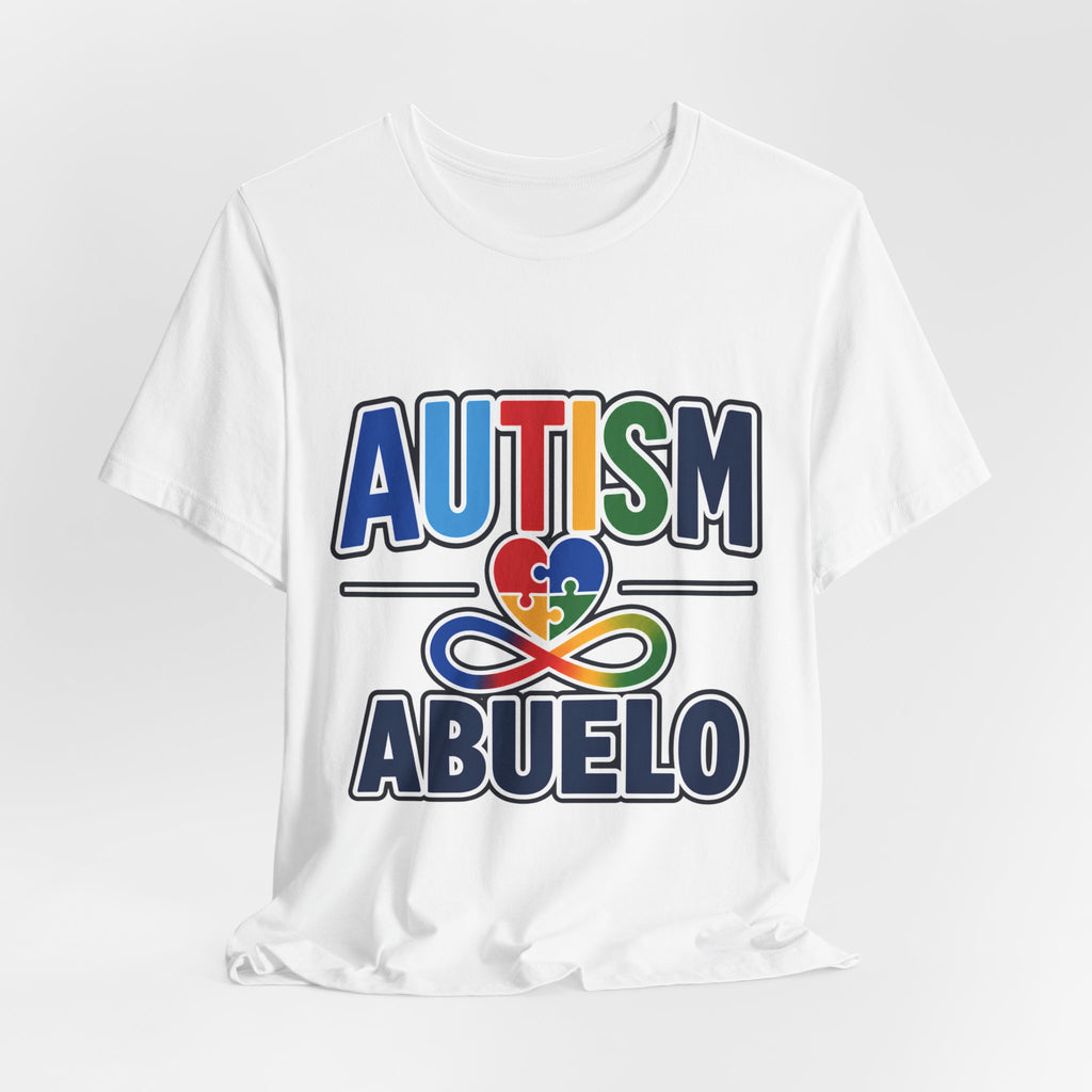 Autism Abuelo Shirt | Proud Autism Grandpa T-Shirt | Spanish Grandpa Puzzle Heart Infinity Design | Autism Awareness & Acceptance Gift