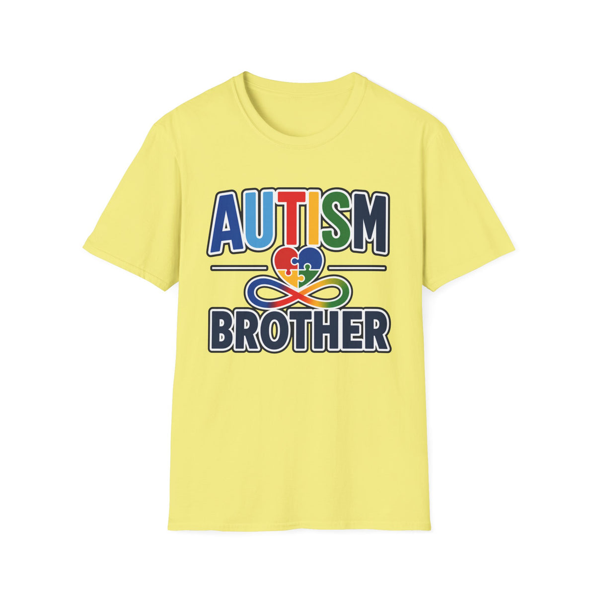 Autism Puzzle Heart Brother T-Shirt | Rainbow Awareness Tee