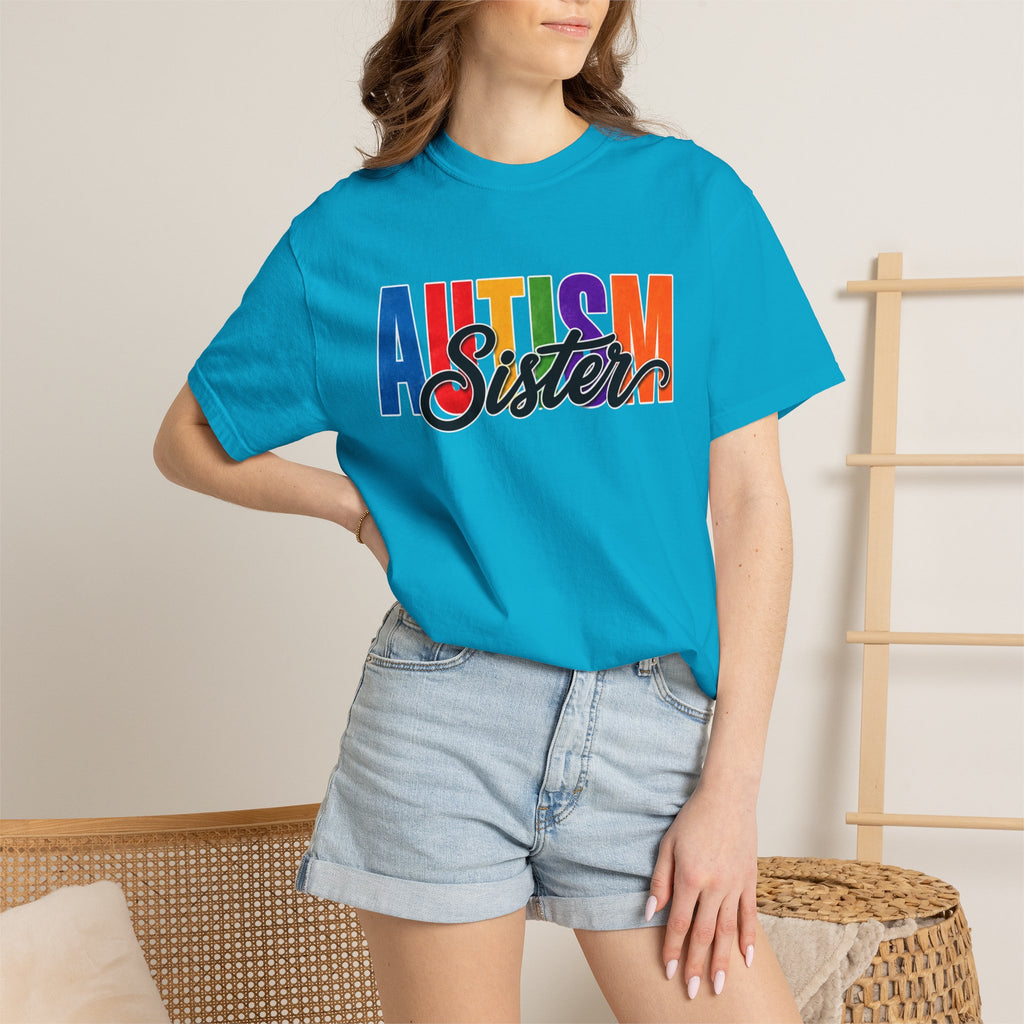 Autism Sister Shirt Proud Autism Sister T Shirt Autism Awareness Autism Acceptance Gift Puzzle Heart Special Needs Sibling Tee