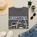 Messy Bun Coffee Mom Life Autism Acceptance Shirt | Autism Mom T-Shirt | Neurodiversity Support Tee | Special Needs Mom Gift