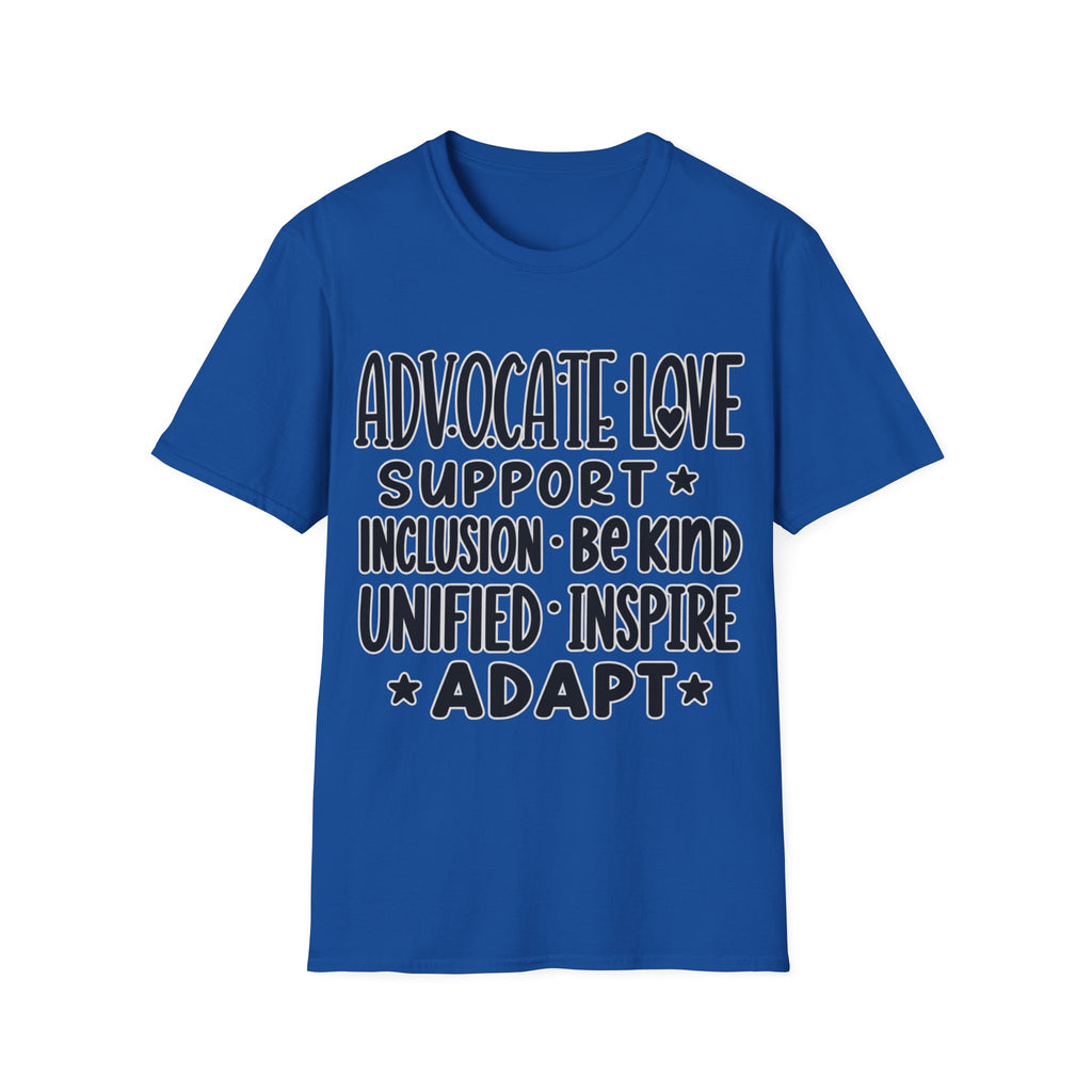 Advocate Support Inclusion Love T-Shirt, Disability Awareness Shirt, Inclusive Typography Tee, Disability Advocate Gift
