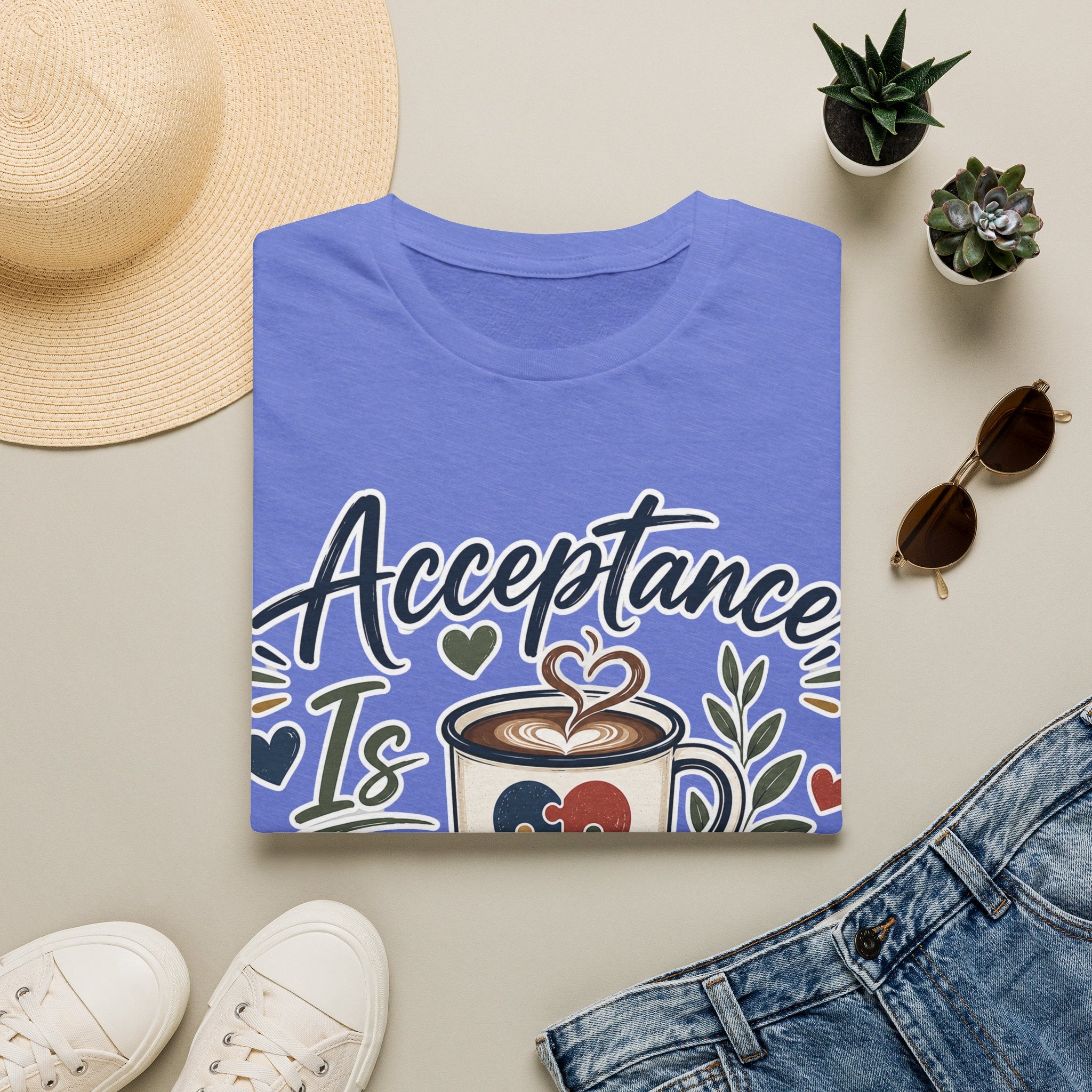 Acceptance Is Always Brewing Shirt | Coffee Lover T-Shirt | Autism Acceptance Tee | Inclusive Graphic Shirt | Barista Gift