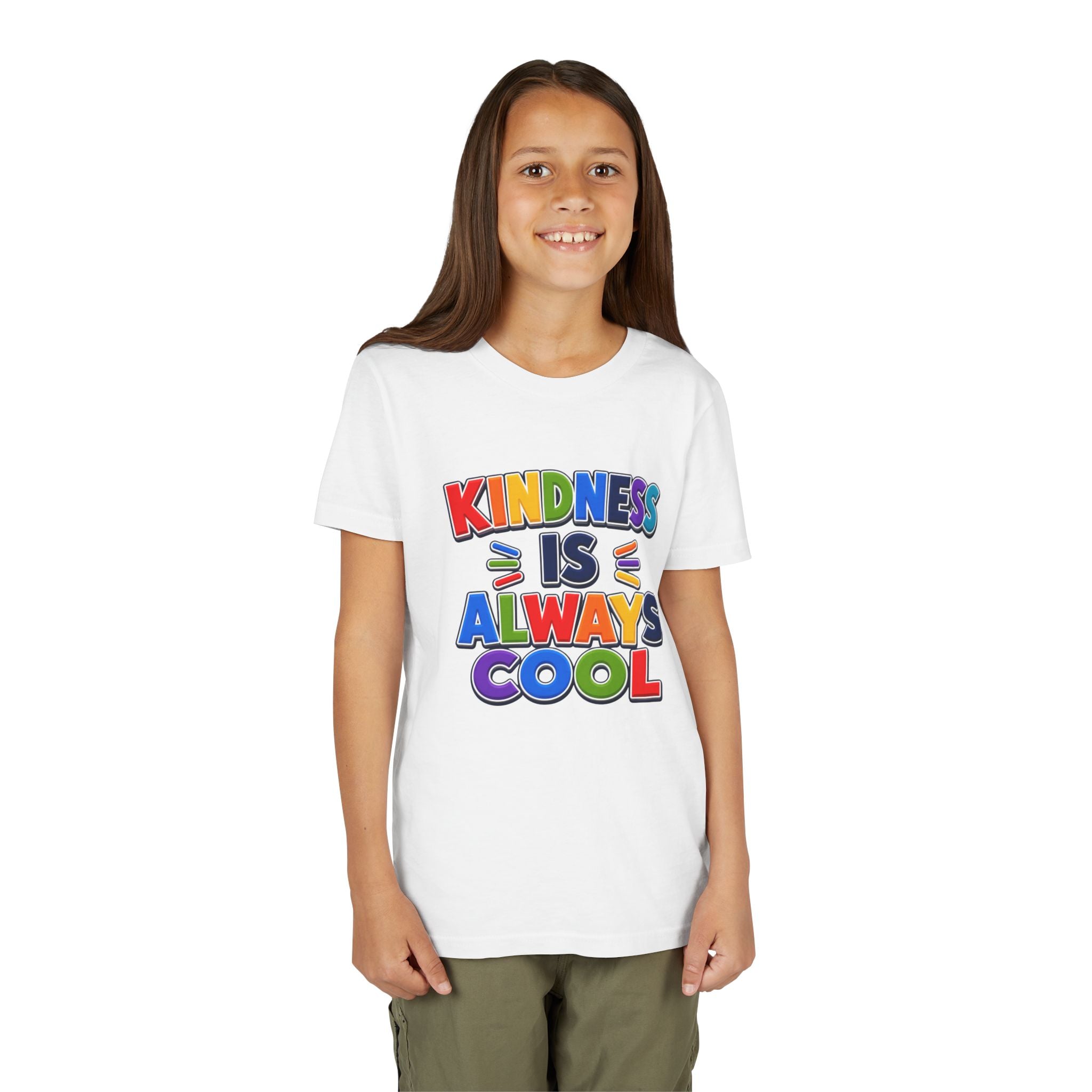 Kindness Is Always Cool youth tee | Rainbow Positive Message Shirt