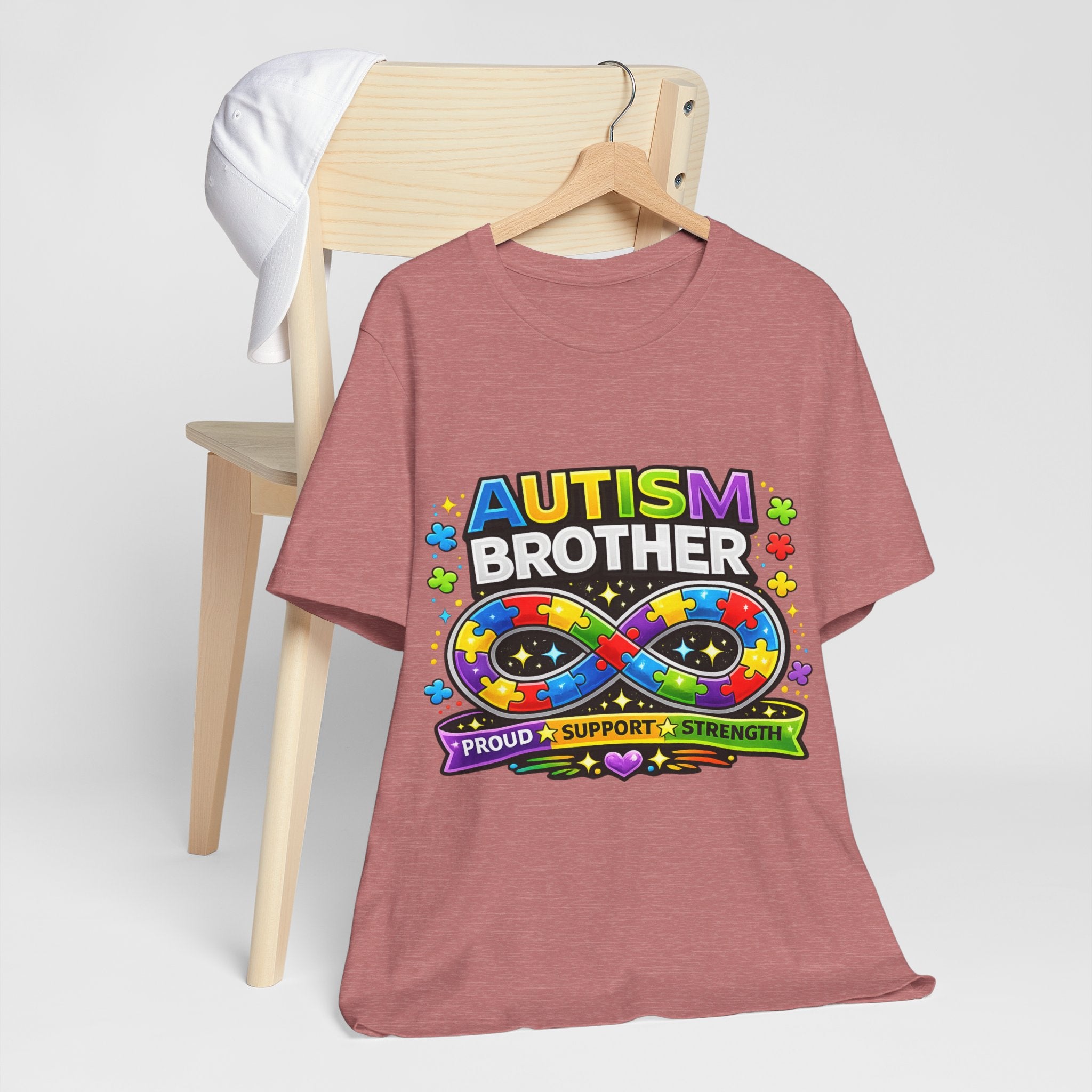 Autism Brother Infinity Puzzle Ribbon T-Shirt | Proud Support Strength