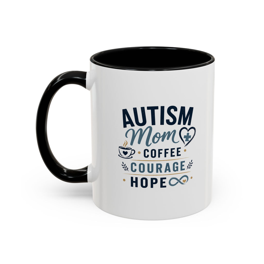 Autism Mom Coffee Mug | Accent Ceramic Mug 11oz  15oz | Puzzle Heart Infinity Design | Autism Awareness  Acceptance Gift | Special Needs