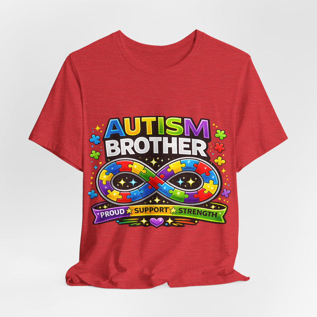 Autism Brother Infinity Puzzle Ribbon T-Shirt | Proud Support Strength