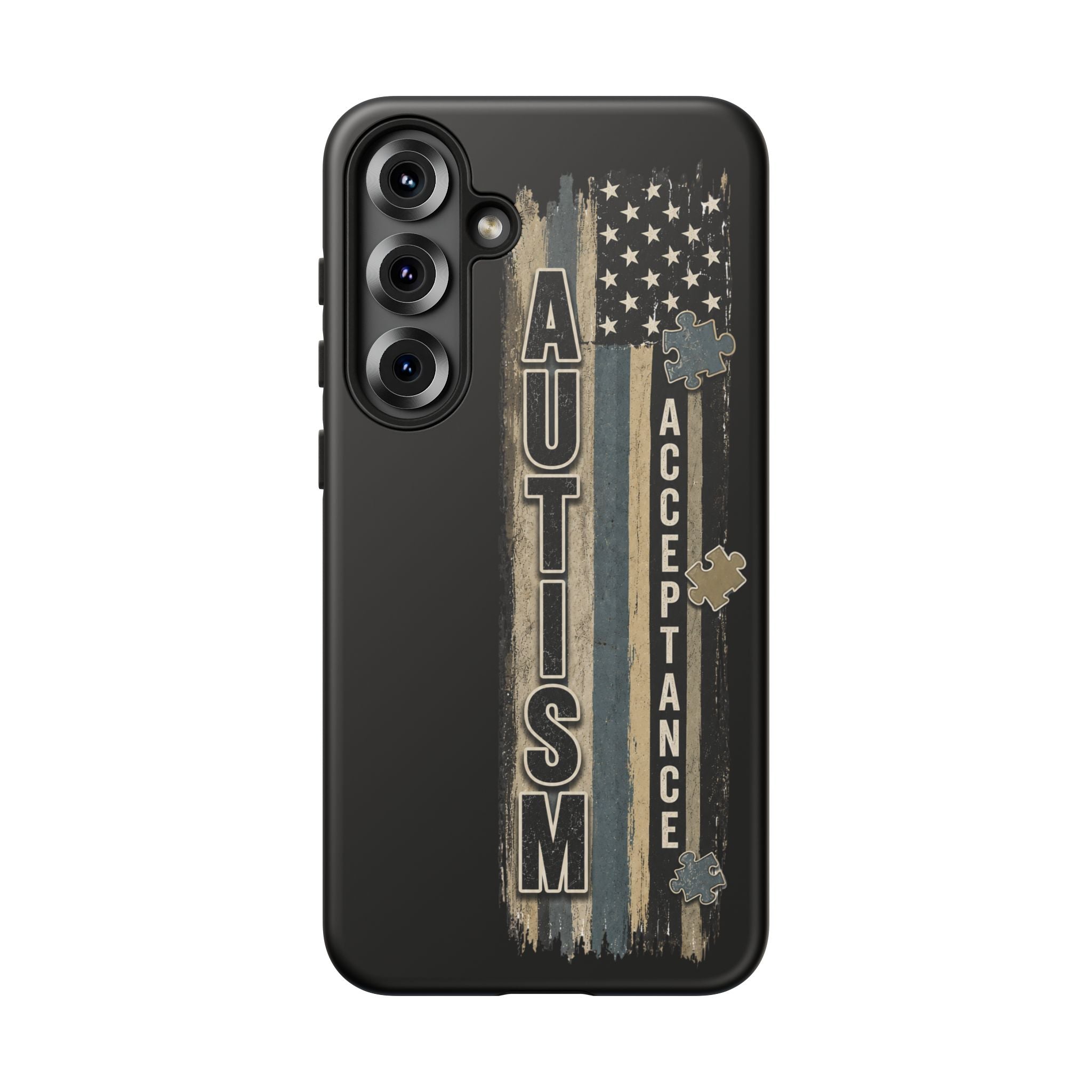 Autism Acceptance Phone Case Puzzle Piece Flag iPhone Samsung Tough Case Autism Awareness Neurodiversity Gift Special Needs Case