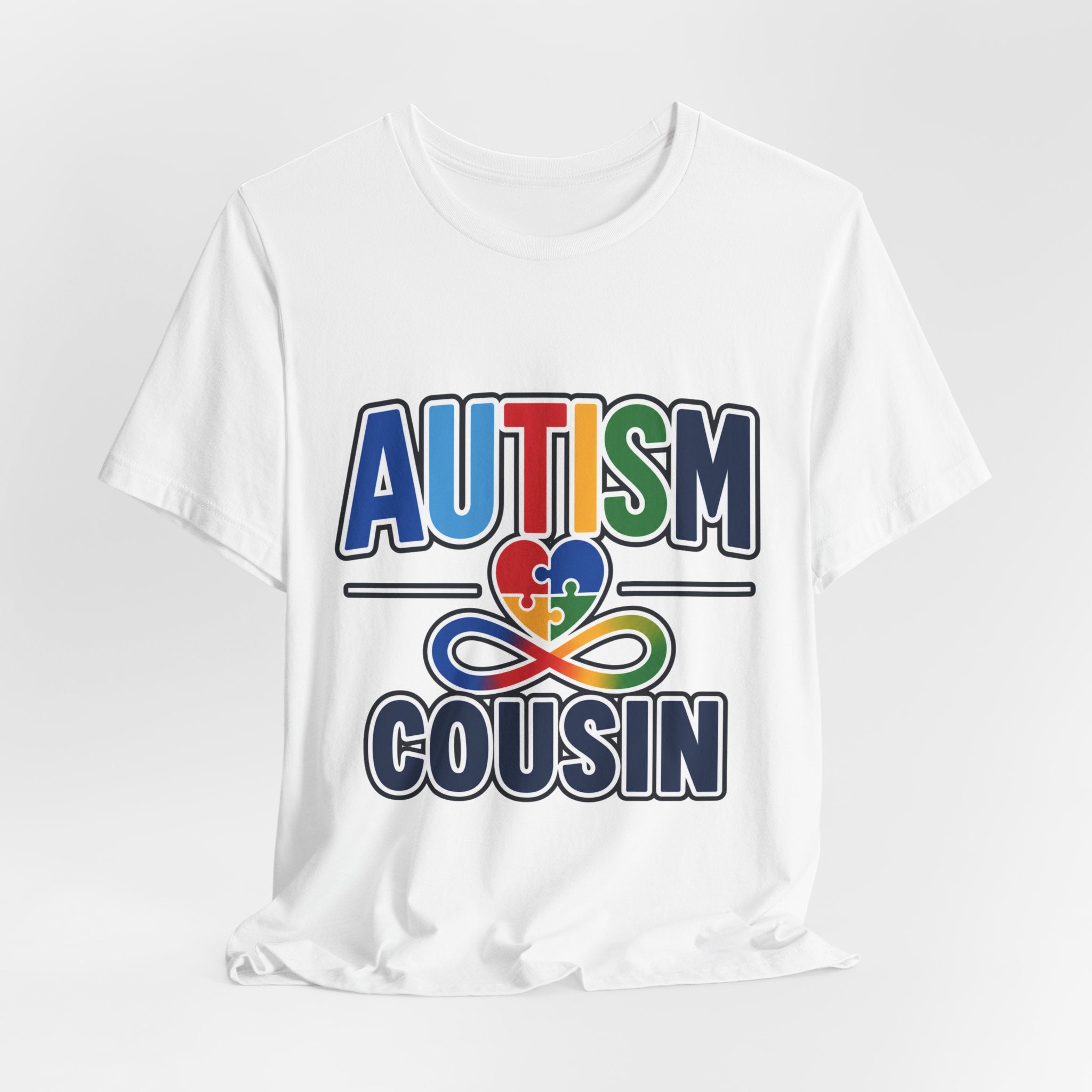 Autism Cousin Shirt | Proud Autism Cousin T-Shirt | Puzzle Heart Infinity Design | Autism Awareness & Acceptance Gift | Special Needs Family Apparel Tee