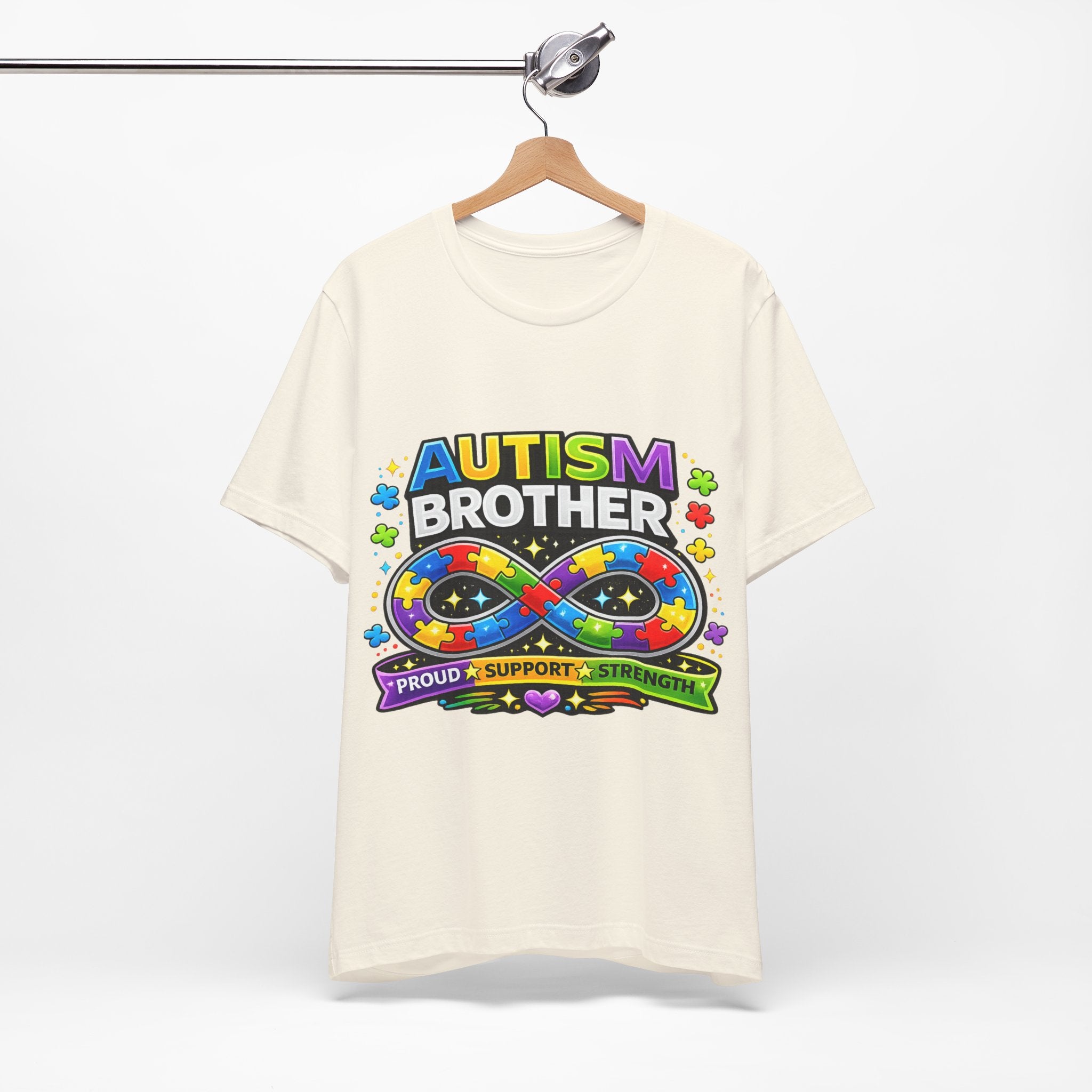 Autism Brother Infinity Puzzle Ribbon T-Shirt | Proud Support Strength