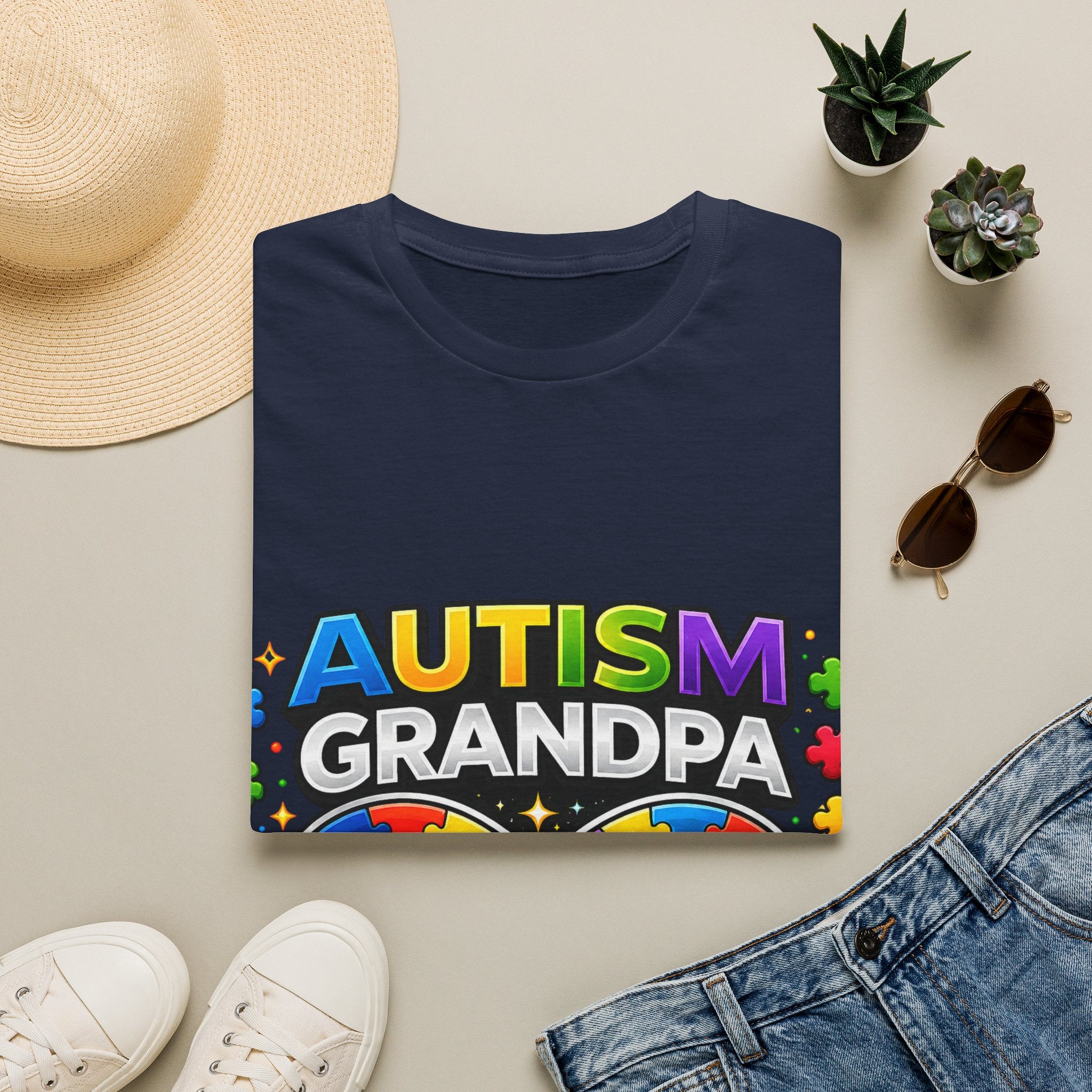 Autism Grandpa Shirt | Proud Autism Grandpa Tee | Puzzle Ribbon Infinity T-Shirt | Autism Awareness Gift for Grandpa