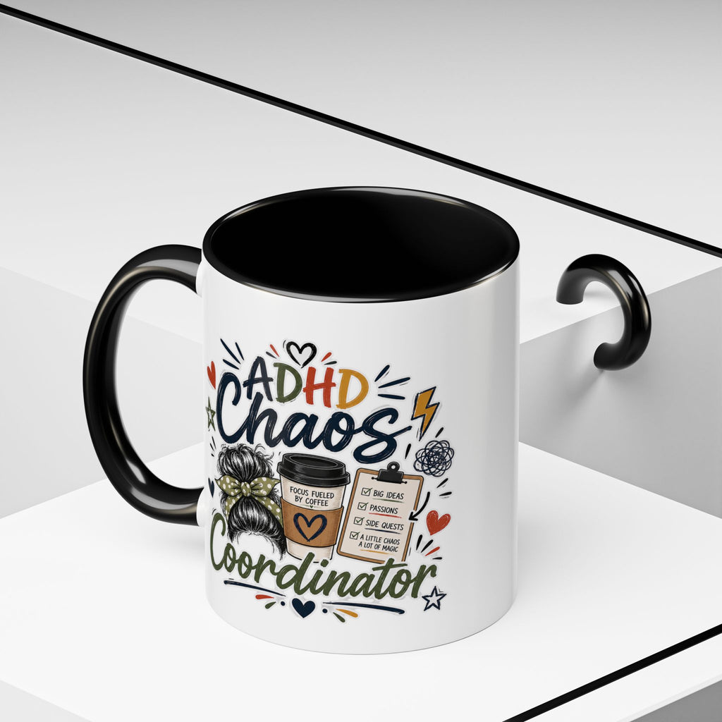 ADHD Chaos Coordinator Mug | Funny ADHD Coffee Mug | Mental Health Awareness Cup | Ceramic Coffee Mug for Moms, Teachers & ADHD Lovers