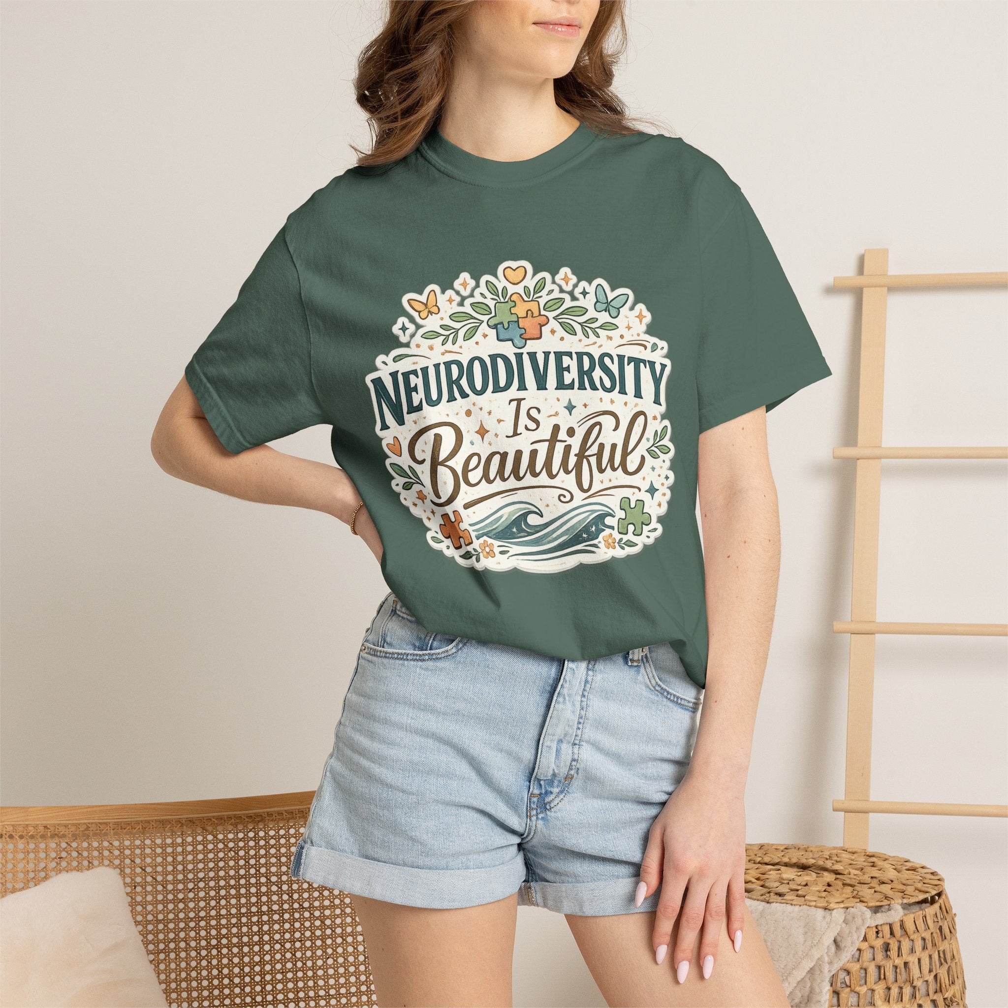 Neurodiversity Is Beautiful T-shirt | Floral Wave Awareness Tee