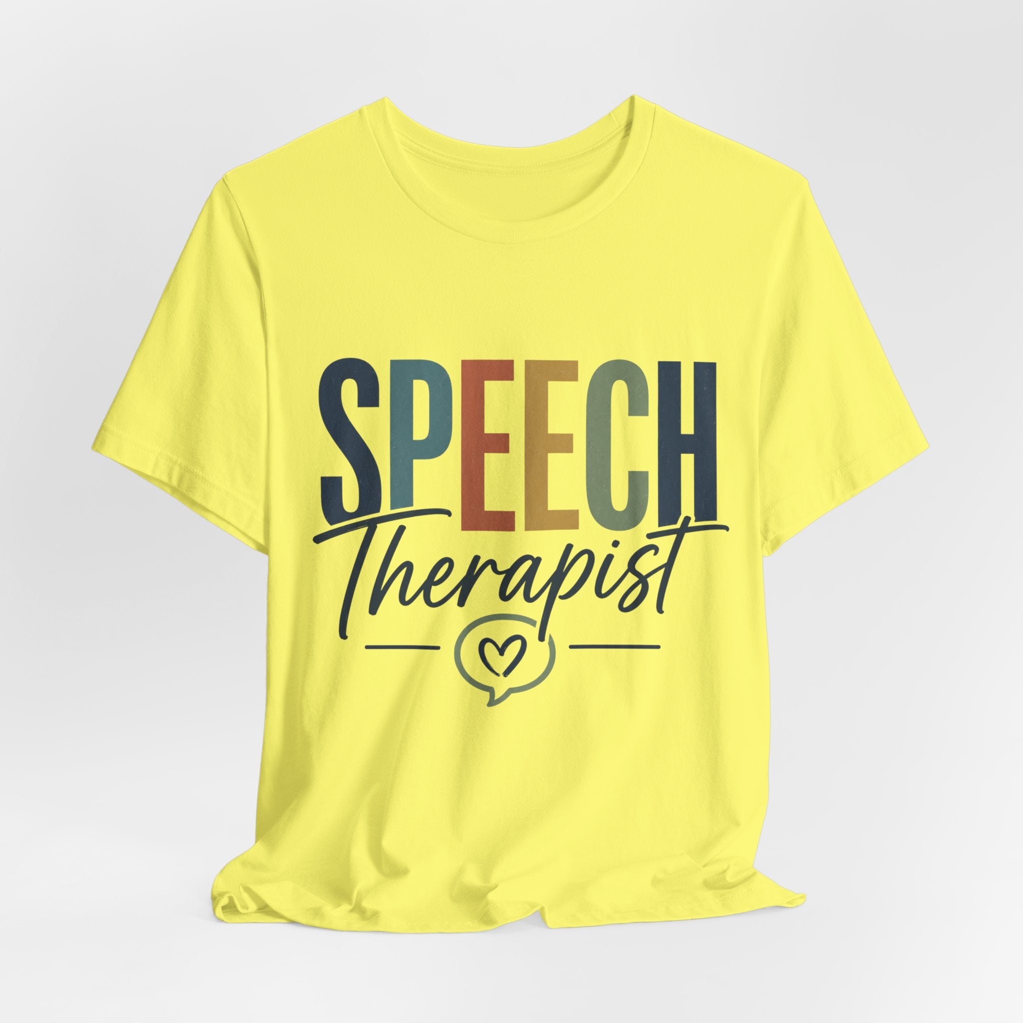 Speech Therapist Shirt | SLP T-Shirt | Heart Typography Graphic Tee | Speech Language Pathologist Gift | Therapist Appreciation Apparel