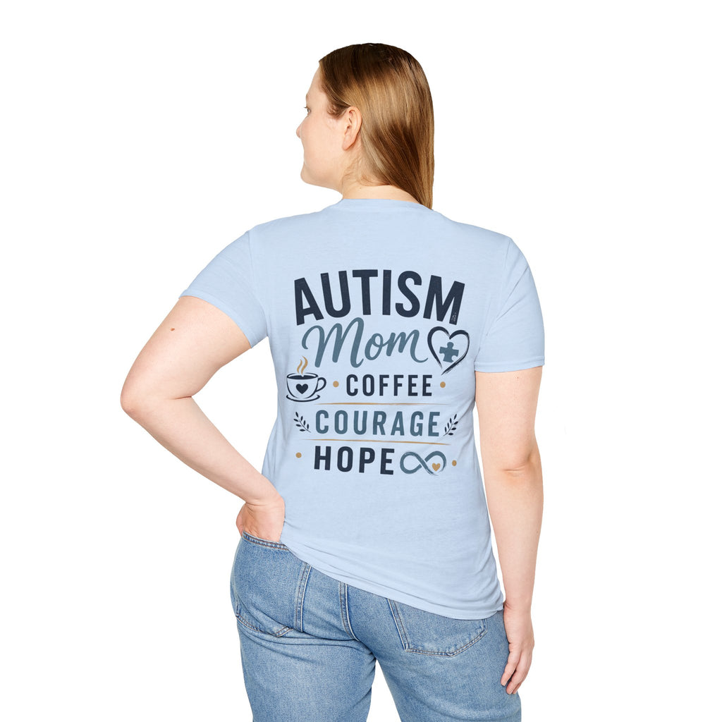 Autism Mom Shirt | Coffee Courage Hope Tee | Autism Mama T-Shirt | Special Needs Mom Gift | Autism Awareness Apparel | Neurodiversity