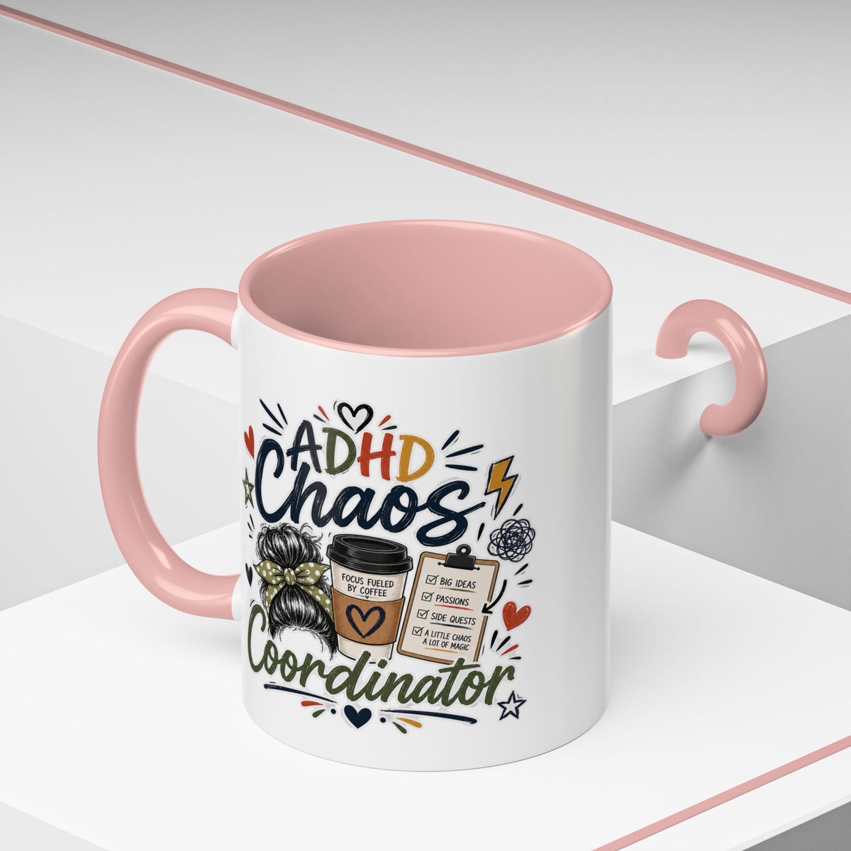 ADHD Chaos Coordinator Mug | Funny ADHD Coffee Mug | Mental Health Awareness Cup | Ceramic Coffee Mug for Moms, Teachers & ADHD Lovers