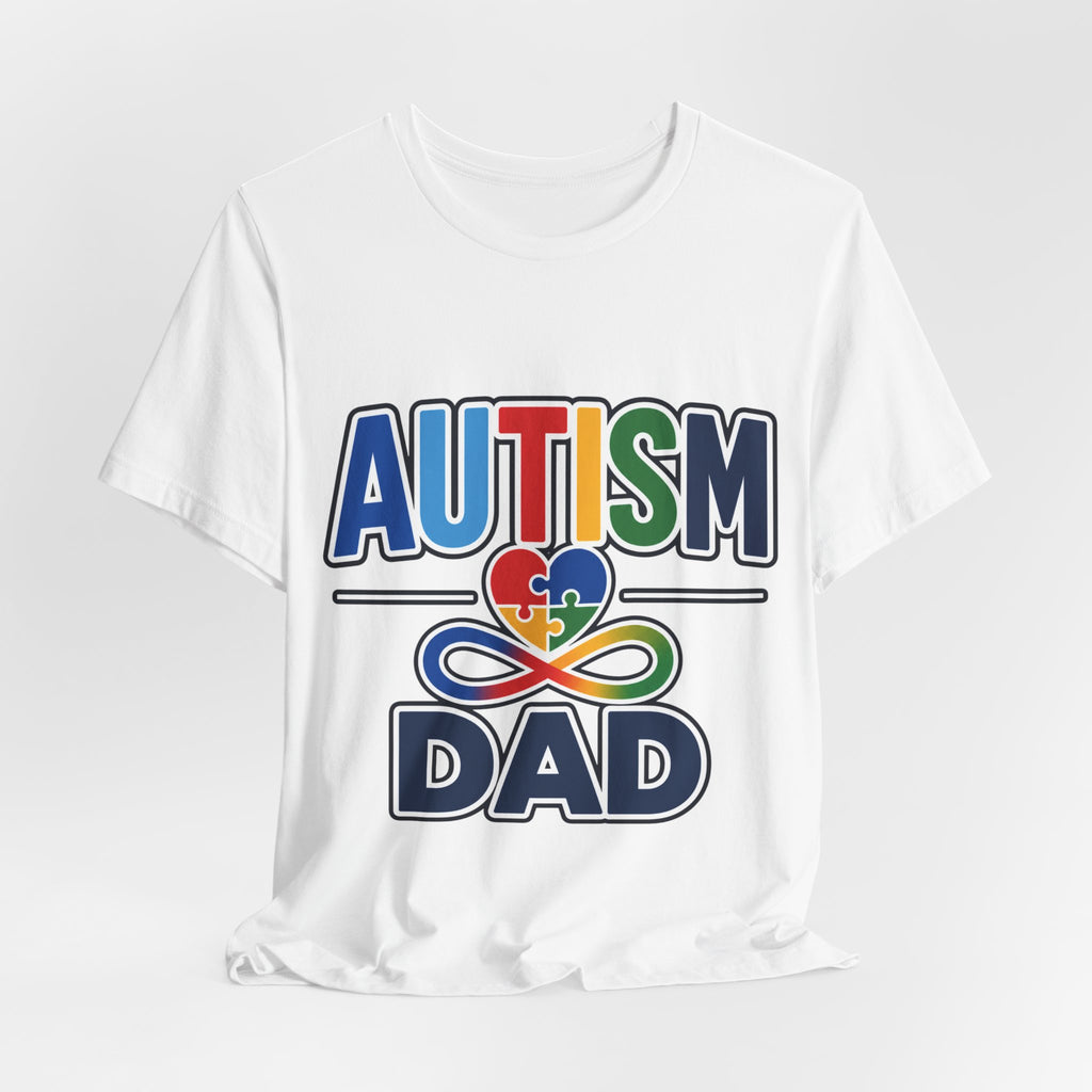 Autism Dad Shirt | Proud Autism Father T-Shirt | Colorful Puzzle Heart Infinity Design | Autism Awareness Gift for Dad | Autism Acceptance Tee