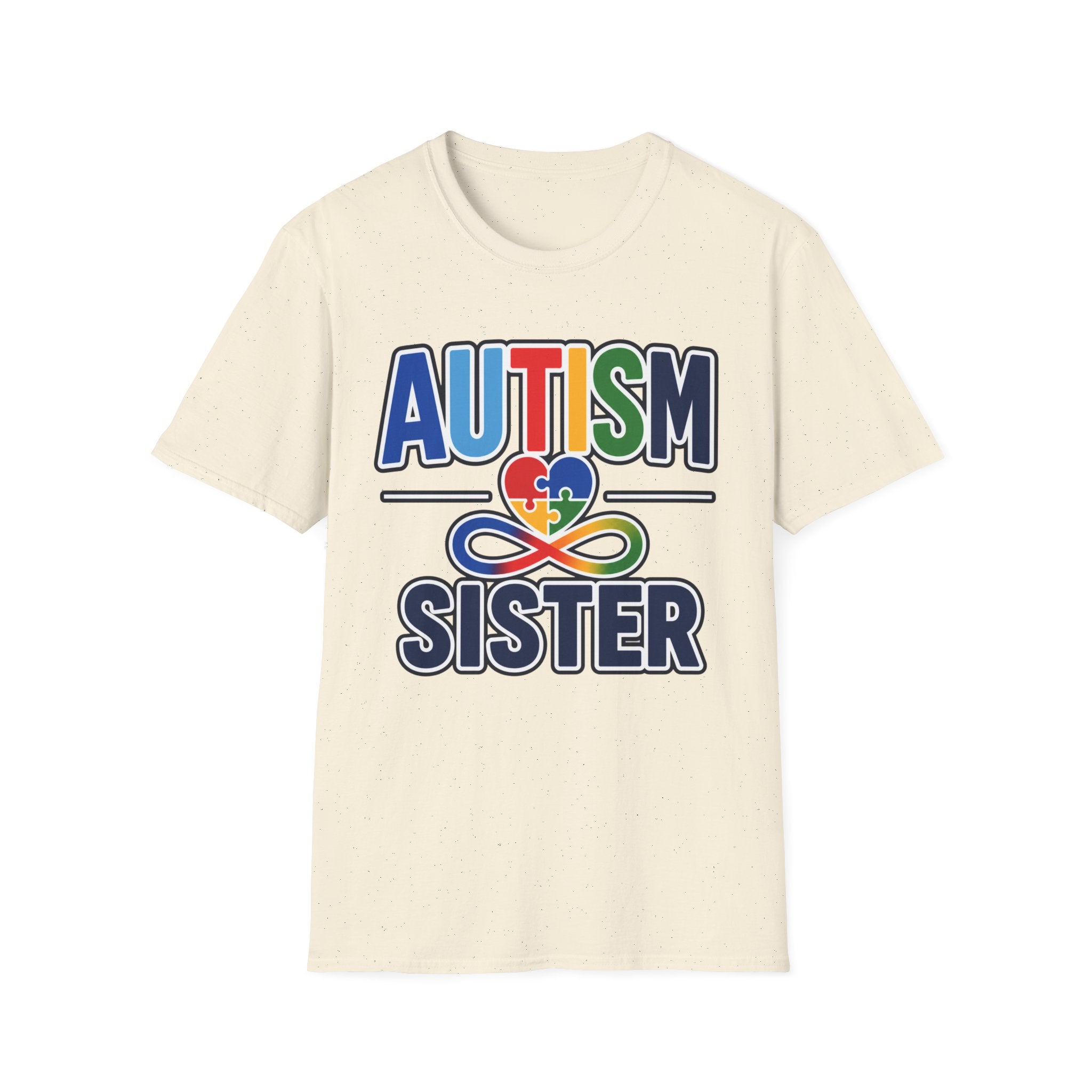 Autism Heart Puzzle Infinity Sister T-Shirt | Rainbow Awareness