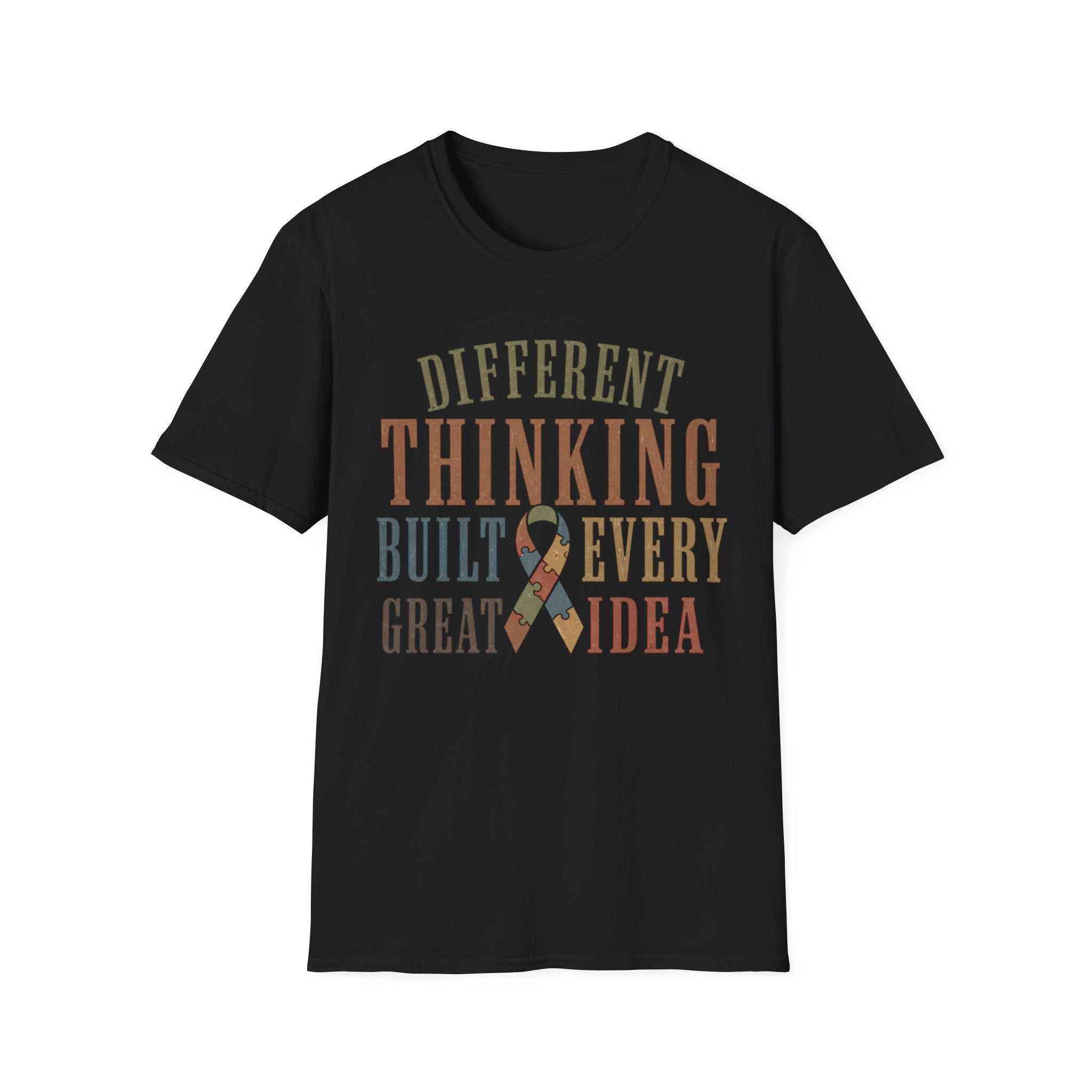 Different Thinking Built Every Great Idea T-Shirt | Autism Awareness Ribbon
