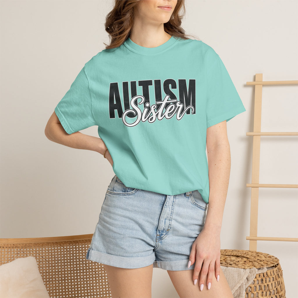Autism Sister Shirt Proud Autism Sister T Shirt Autism Awareness Autism Acceptance Gift Puzzle Heart Special Needs Sibling Tee
