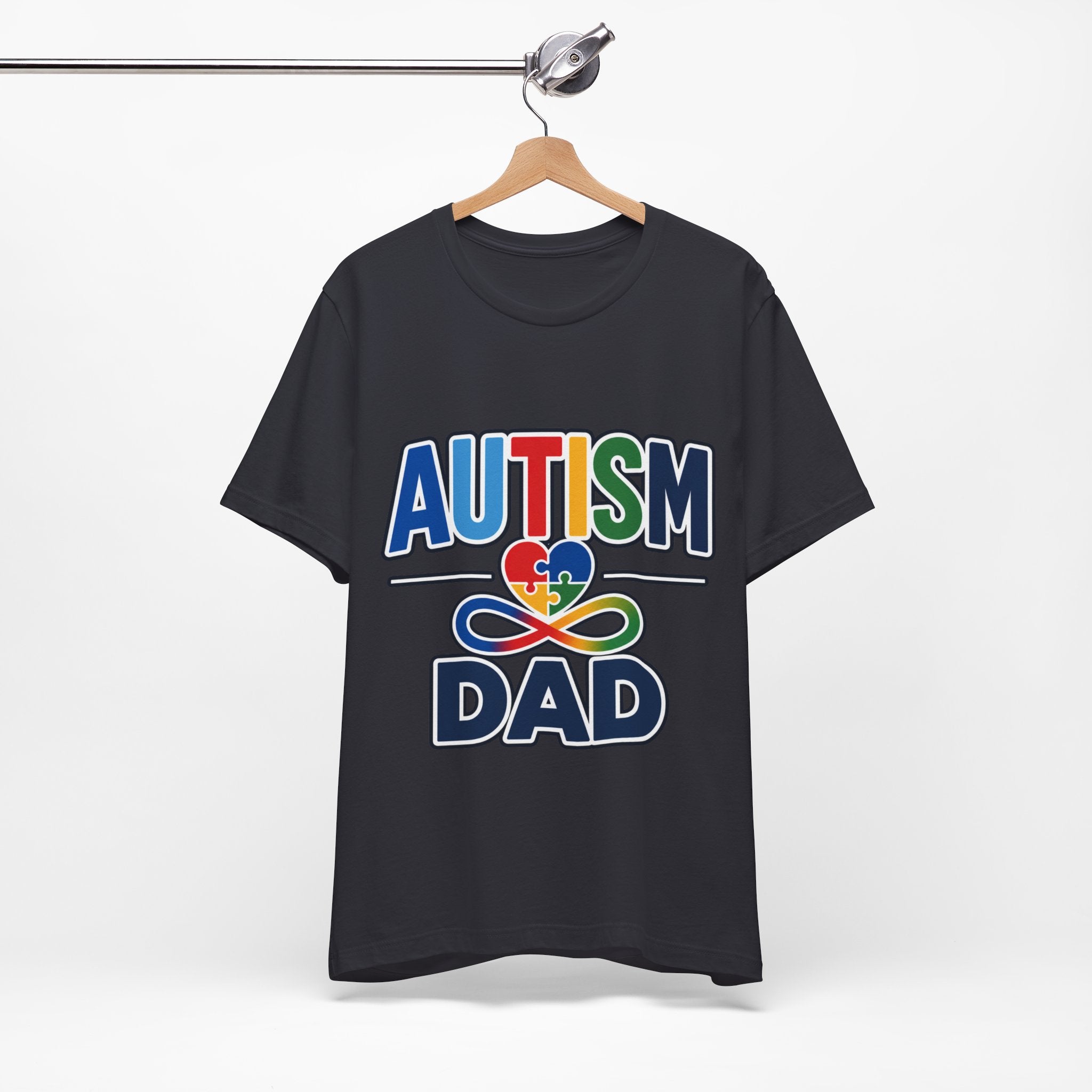 Autism Dad Shirt | Proud Autism Father T-Shirt | Colorful Puzzle Heart Infinity Design | Autism Awareness Gift for Dad | Autism Acceptance Tee