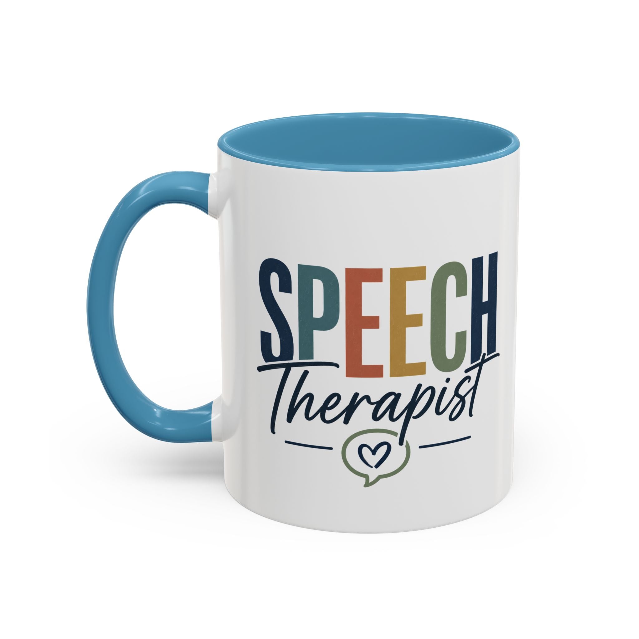 Speech Therapist Coffee Mug | Colorful Lettering Accent Mug