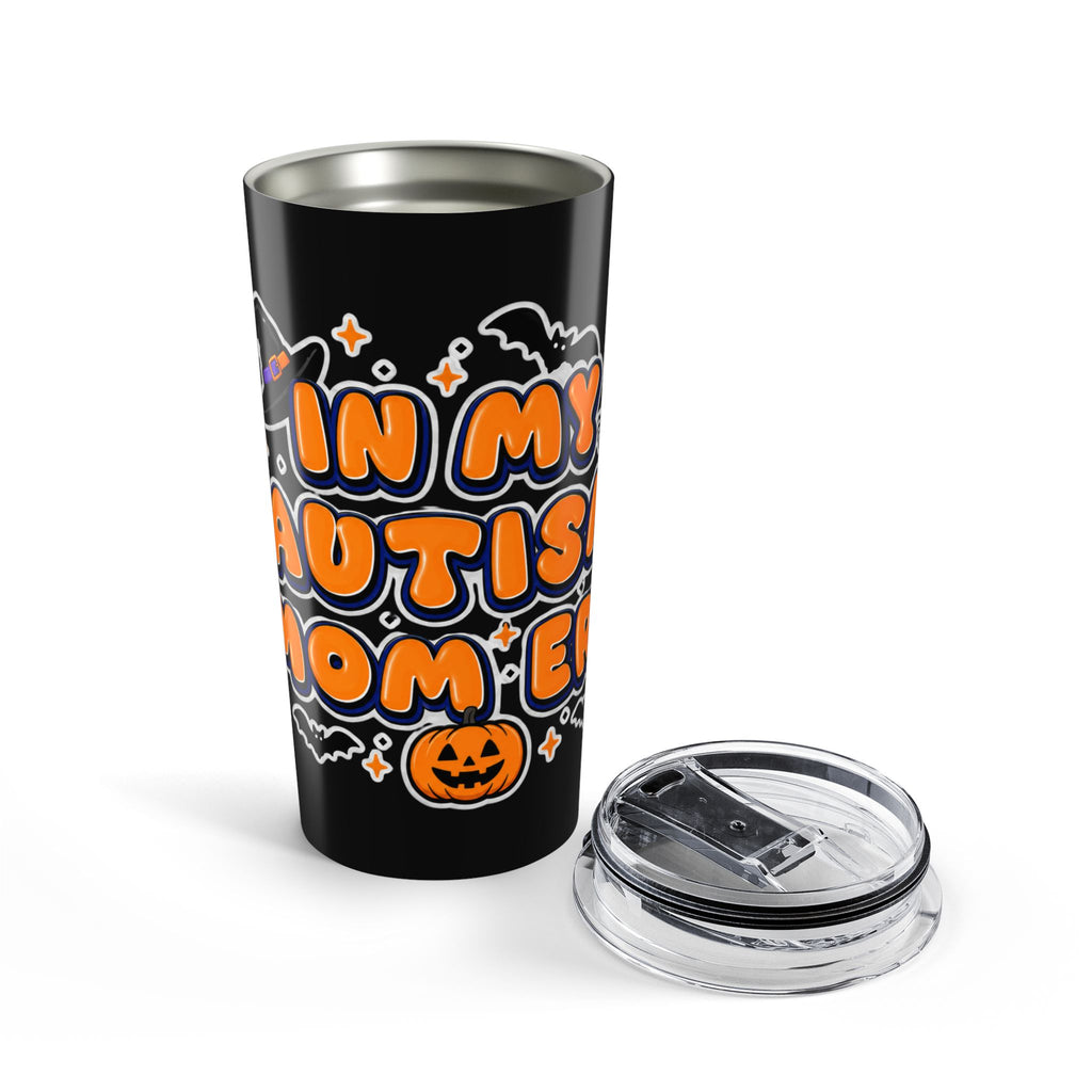 Autism Mom Halloween Tumbler | Pumpkin Bats Spooky Orange Cup