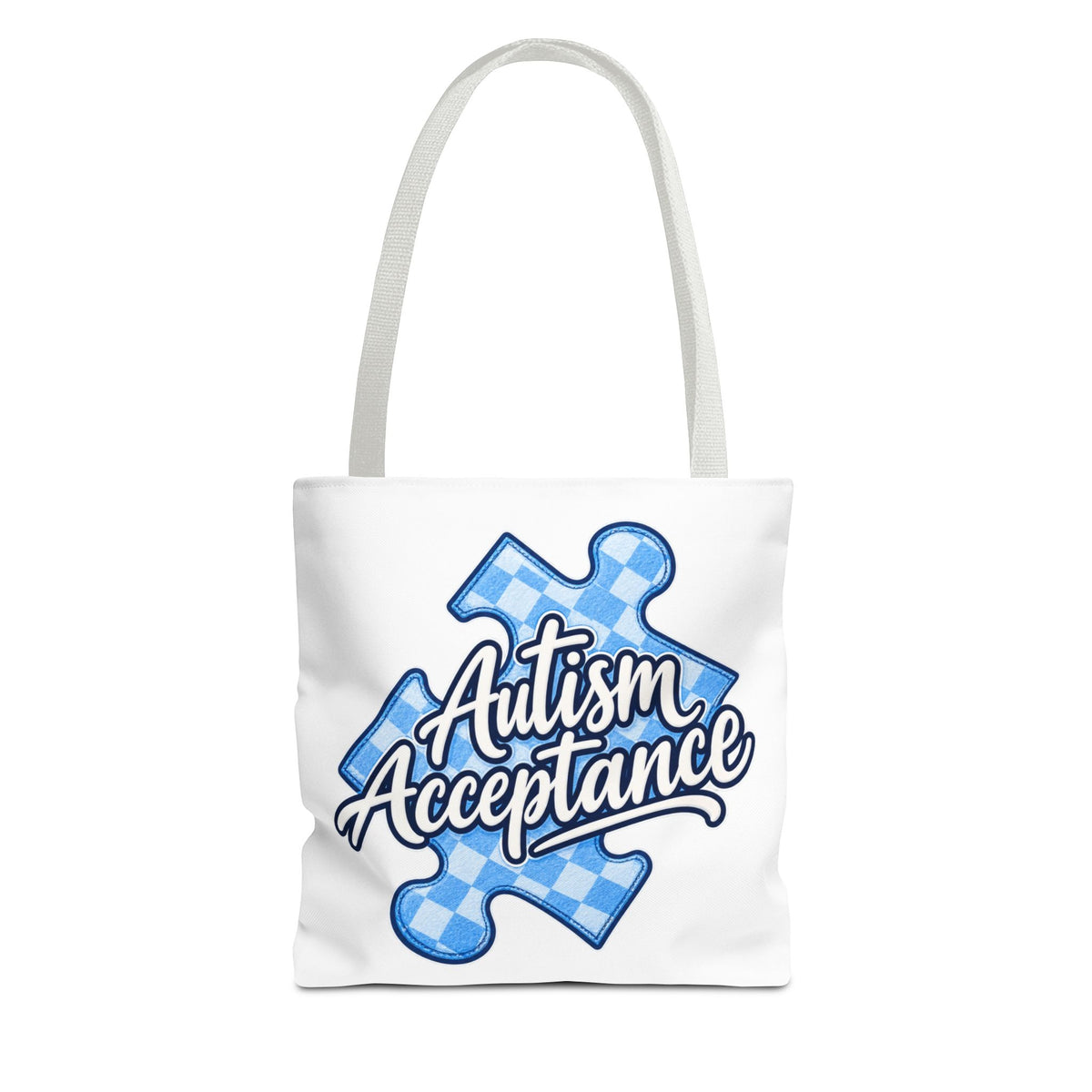 Autism Acceptance Puzzle Piece Tote Bag, Awareness Support Canvas Bag, Autism Advocate Gift, Neurodiversity Family Apparel