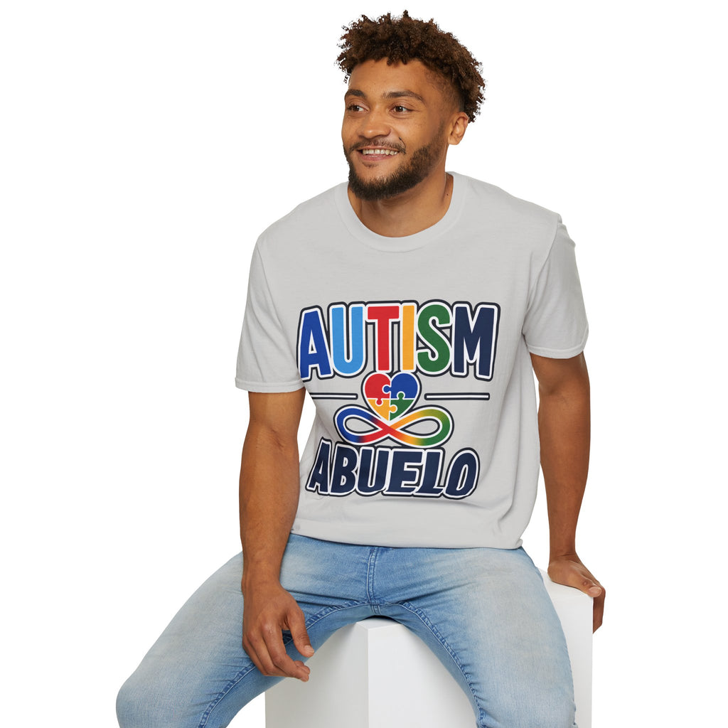 Autism Puzzle Heart Infinity Abuelo T-Shirt | Grandfather Awareness Tee