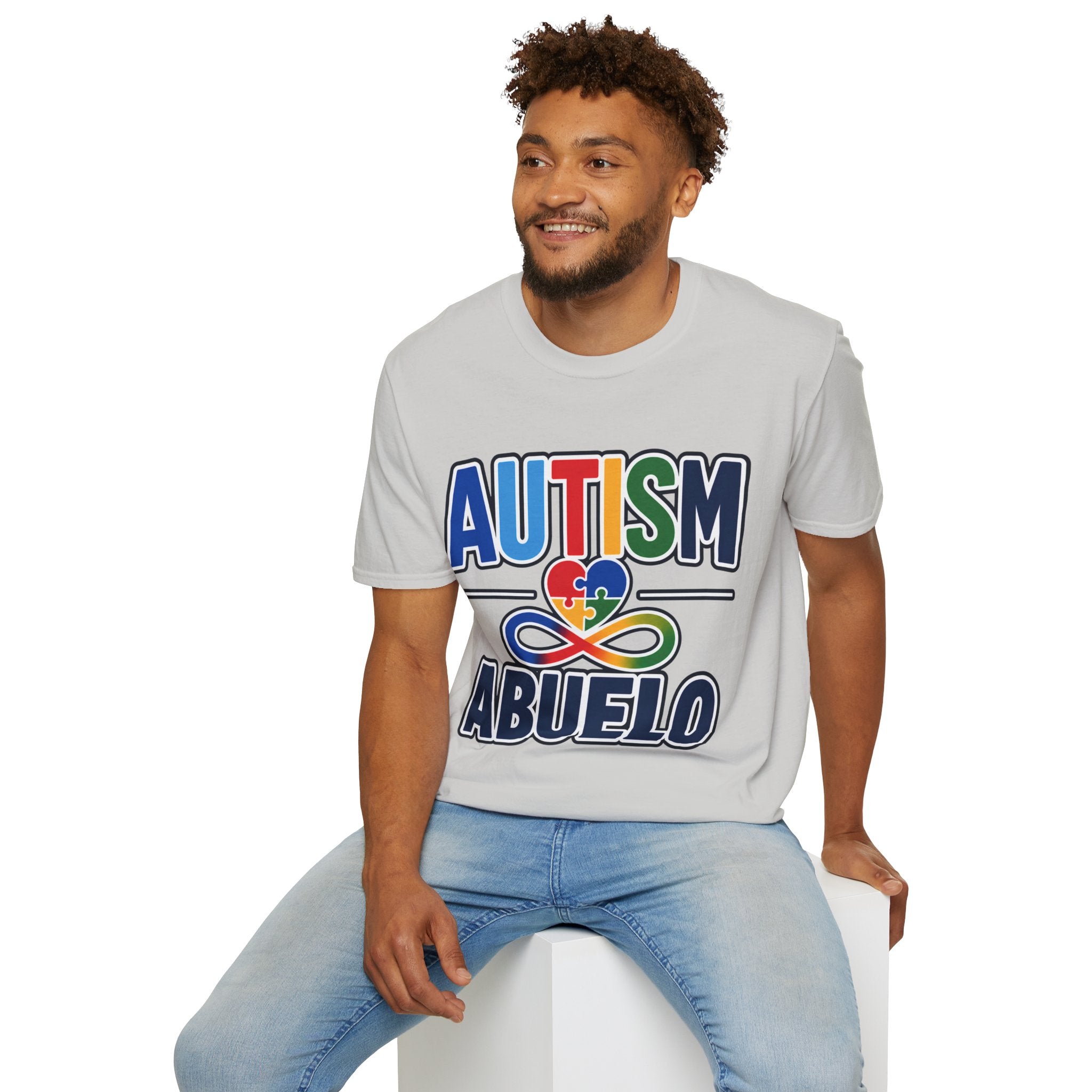 Autism Puzzle Heart Infinity Abuelo T-Shirt | Grandfather Awareness Tee