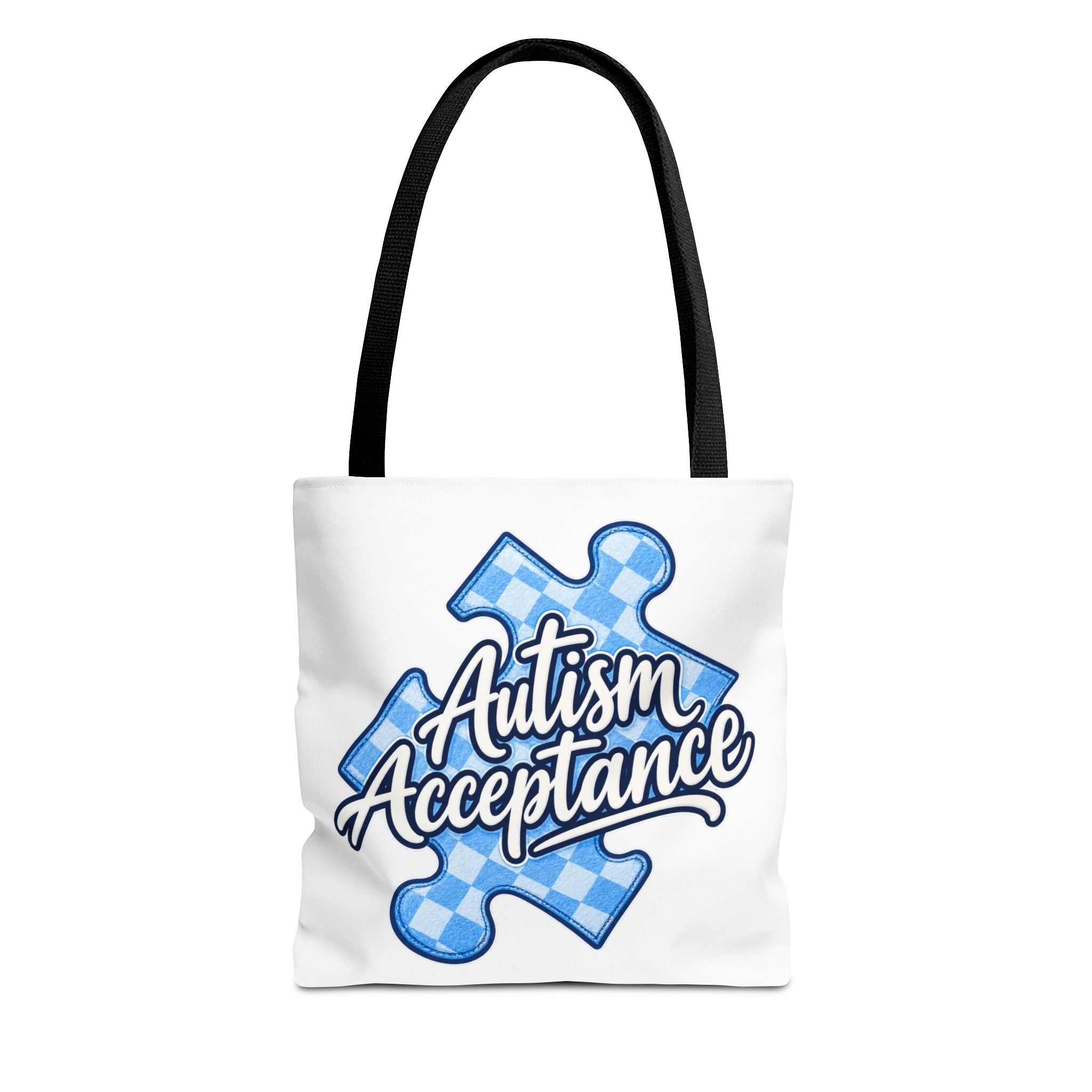 Autism Acceptance Puzzle Piece Tote Bag, Awareness Support Canvas Bag, Autism Advocate Gift, Neurodiversity Family Apparel