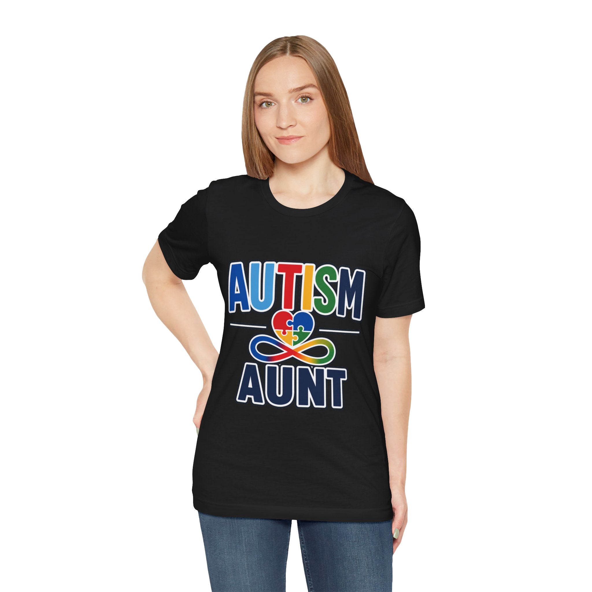 Autism Aunt Shirt | Colorful Puzzle Heart Tee | Autism Acceptance Gift for Aunt | Neurodiversity Awareness T-Shirt | Family Apparel
