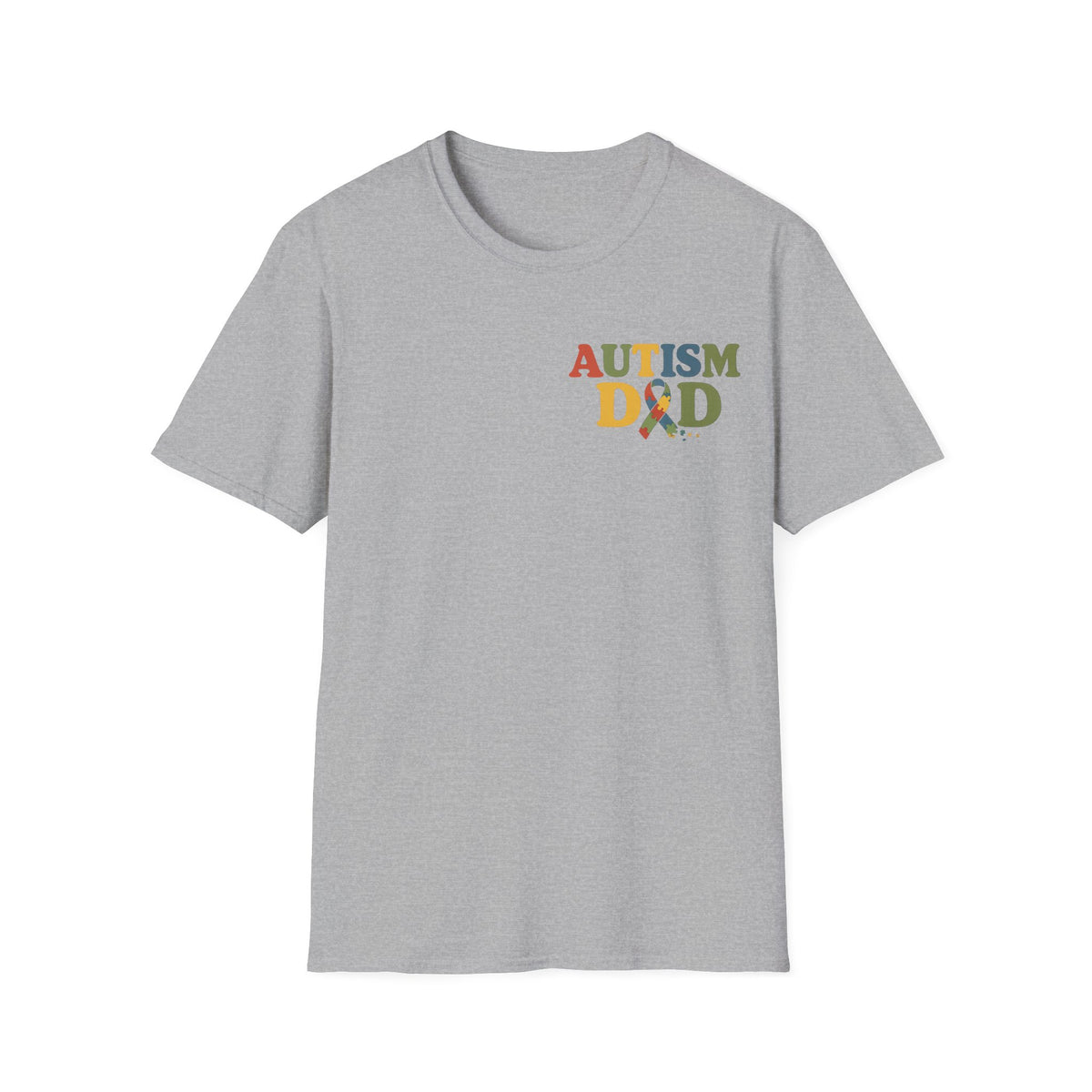 Autism Dad T-Shirt | Rainbow Puzzle Support Tee