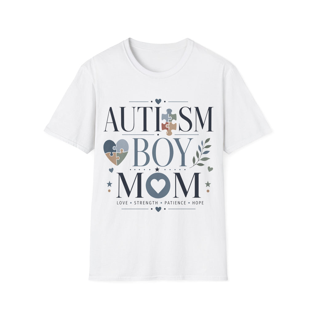 Autism Boy Mom Shirt | Proud Autism Mom T-Shirt | Puzzle Heart Infinity Design | Autism Awareness & Acceptance Gift | Special Needs Mom Apparel