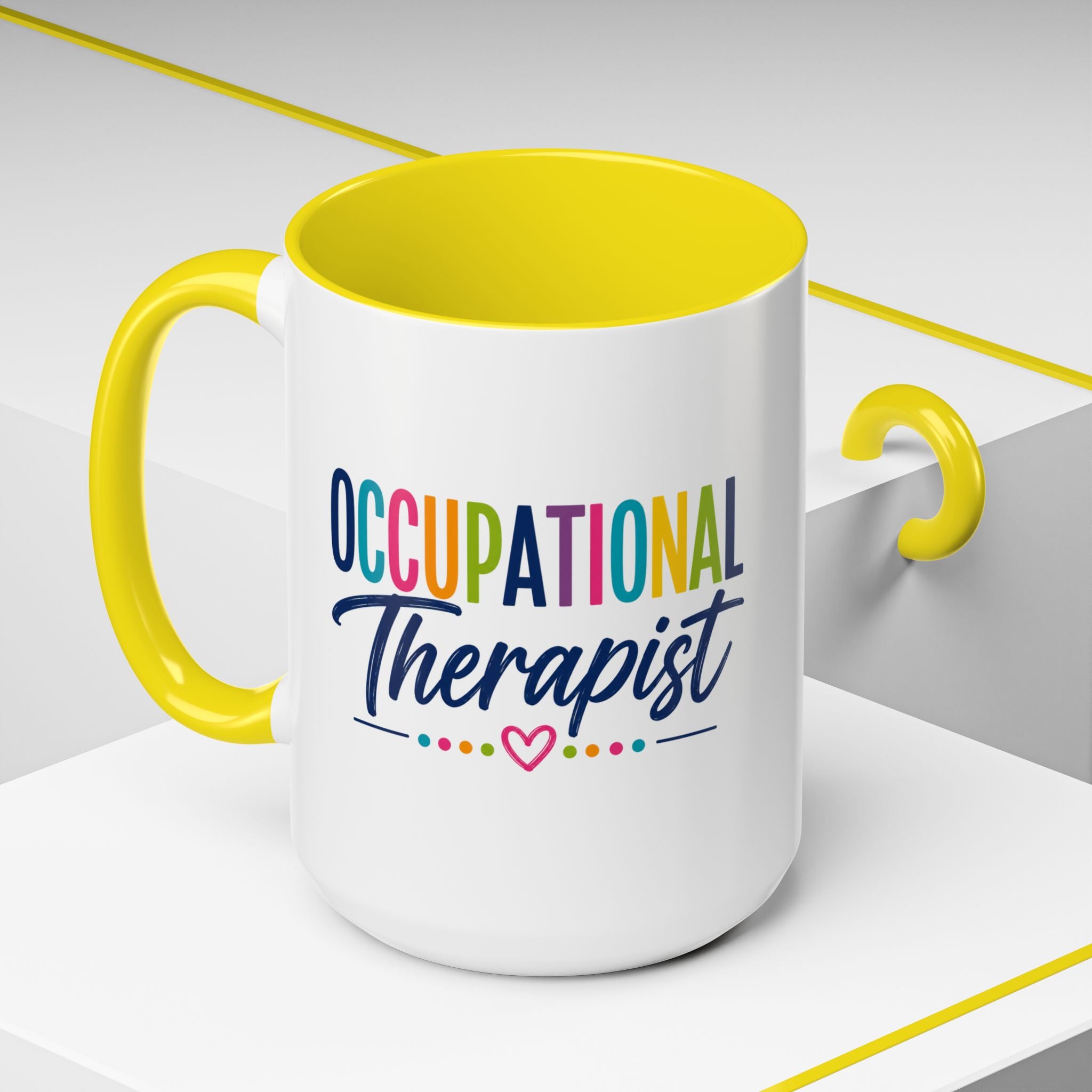 Occupational Therapist Mug | Accent Coffee Mug, Colorful Script 11oz 15oz
