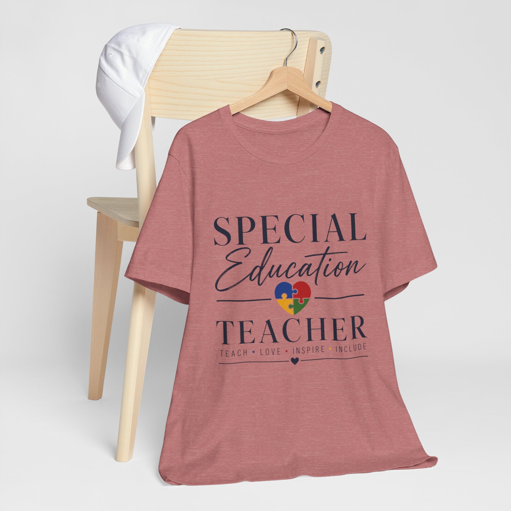 Special Education Teacher Shirt | Teach Love Inspire T-Shirt | Puzzle Heart Graphic Tee | Autism Acceptance Gift | Inclusive Teacher