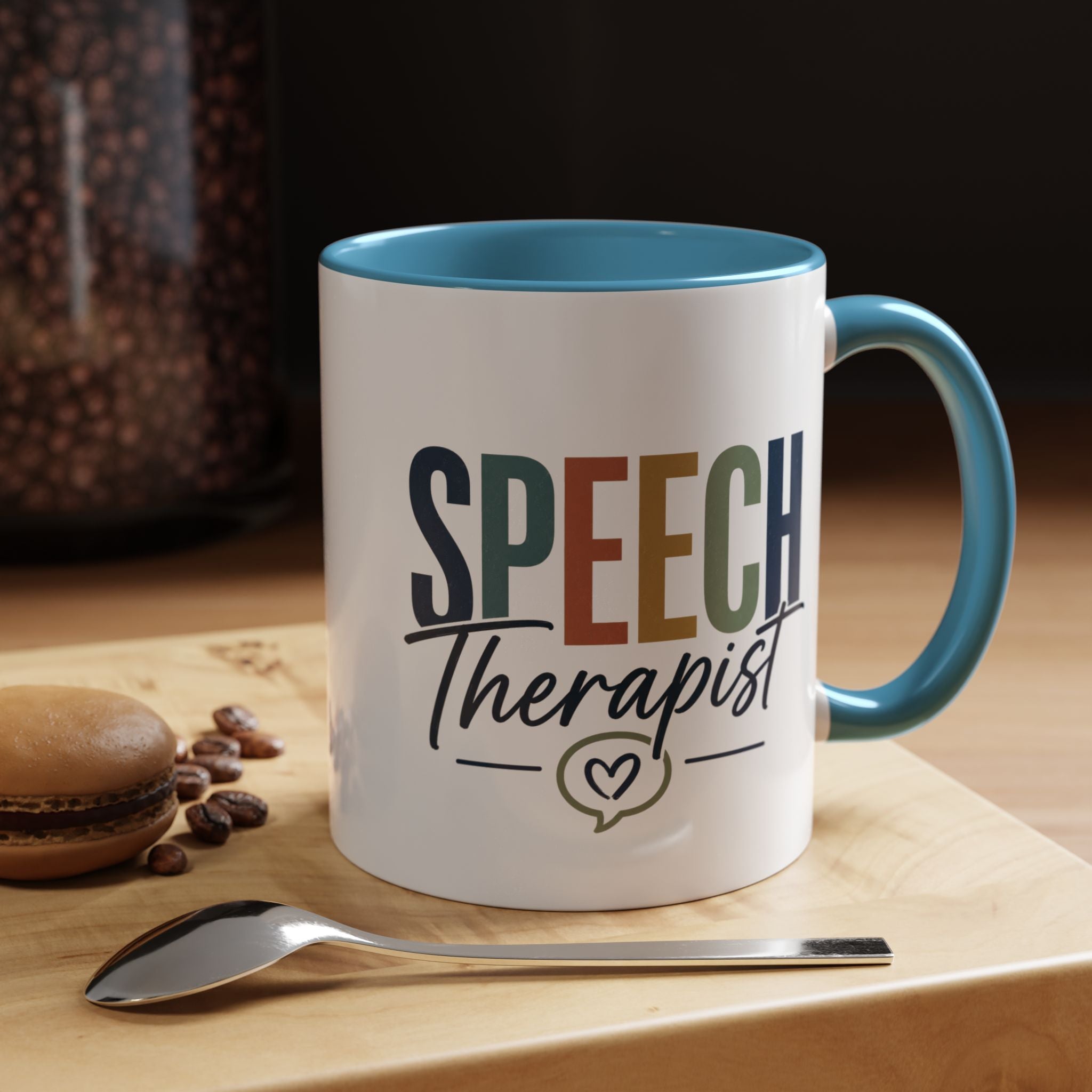 Speech Therapist Coffee Mug | Colorful Lettering Accent Mug