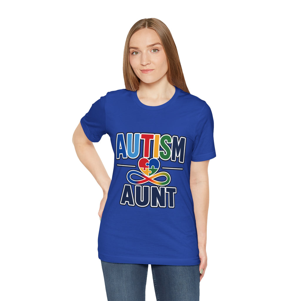 Autism Aunt Shirt | Colorful Puzzle Heart Tee | Autism Acceptance Gift for Aunt | Neurodiversity Awareness T-Shirt | Family Apparel