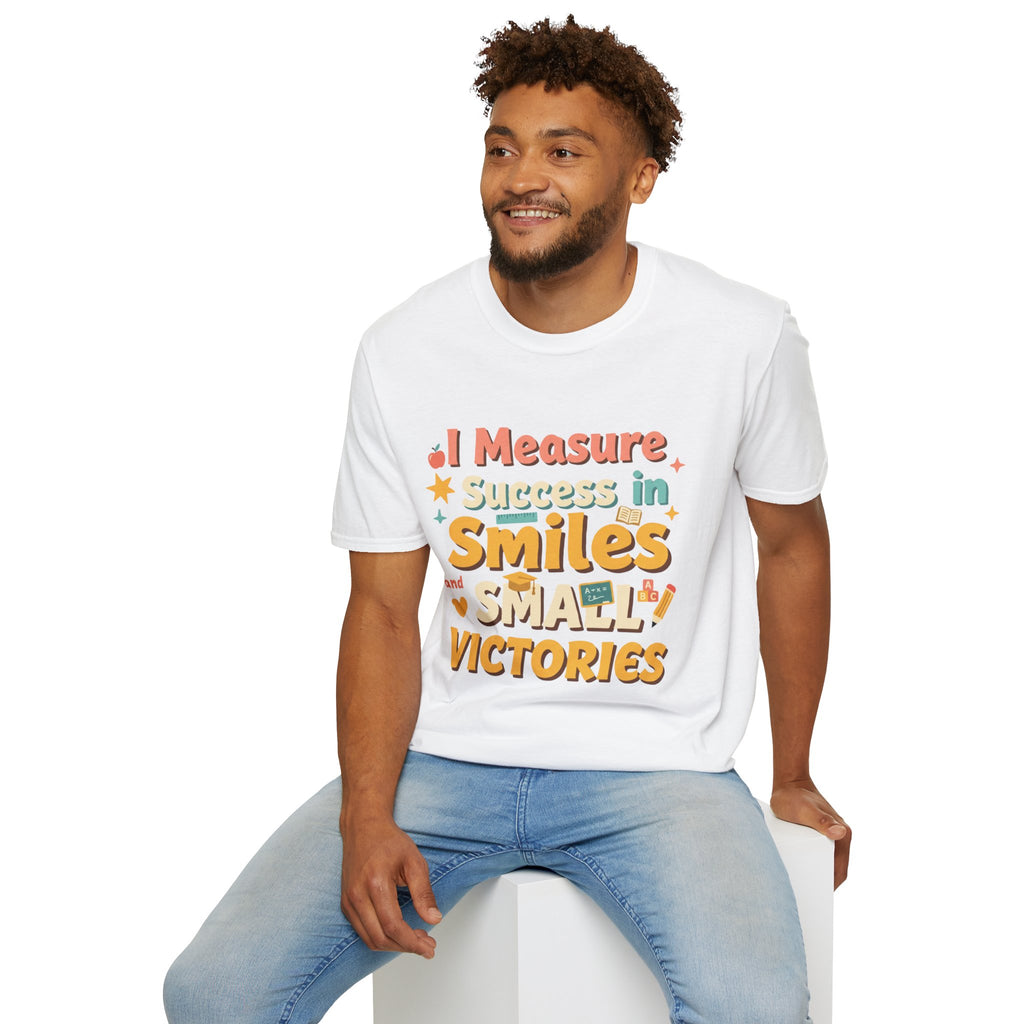 I Measure Success in Smiles Graphic T-Shirt | Positive Quote Tee