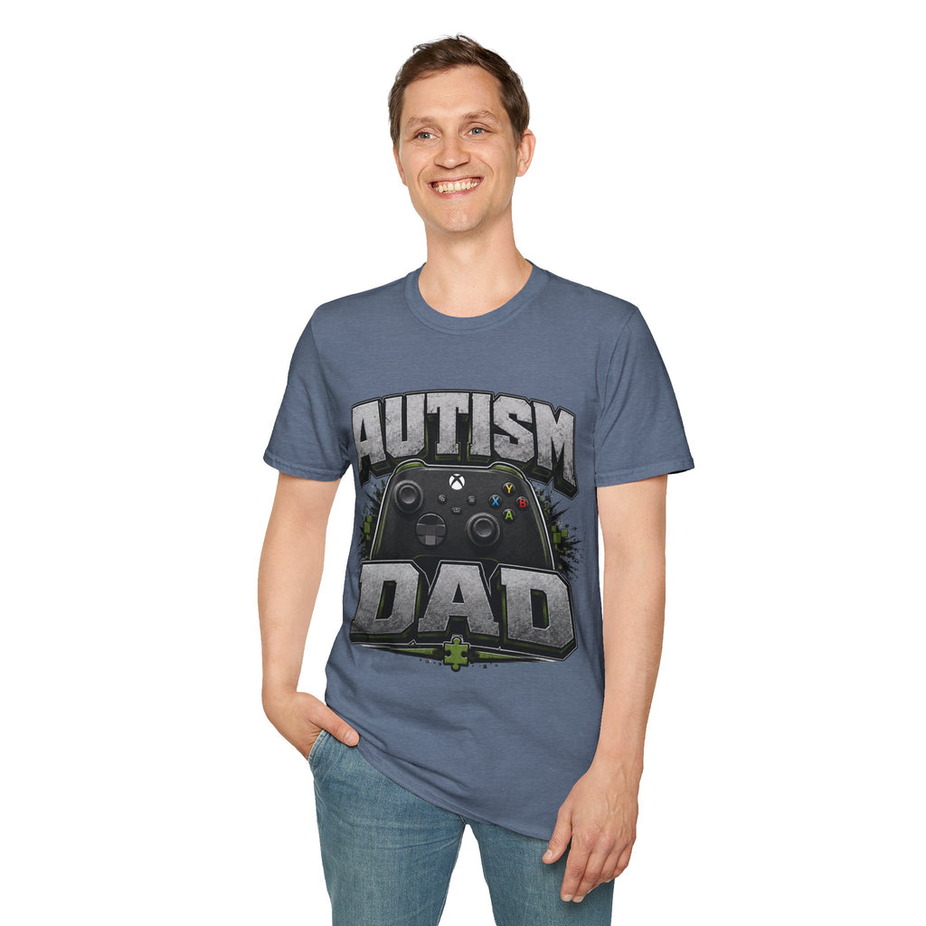Autism Dad T-Shirt | Video Game Controller Awareness Tee