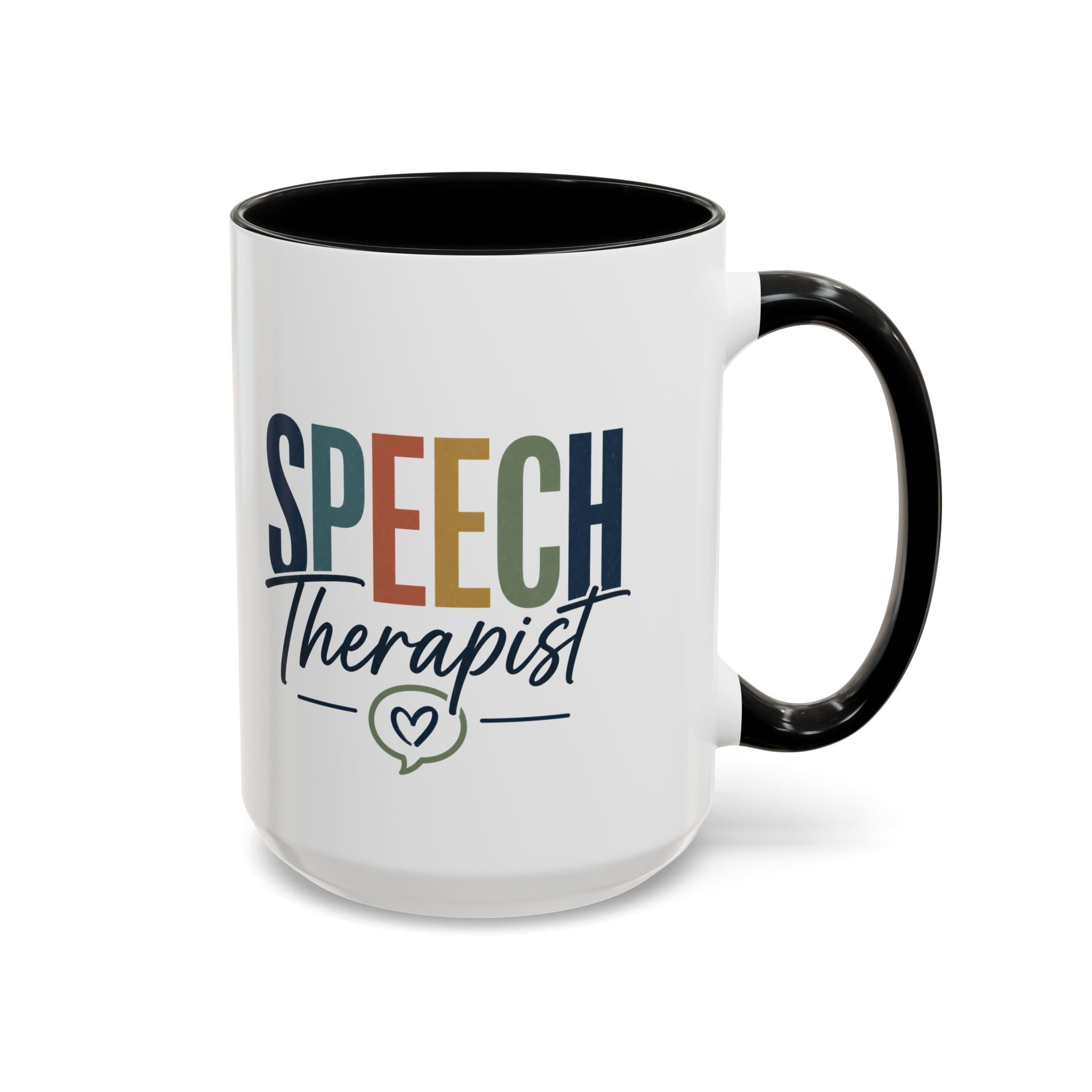 Speech Therapist Coffee Mug | Colorful Lettering Accent Mug