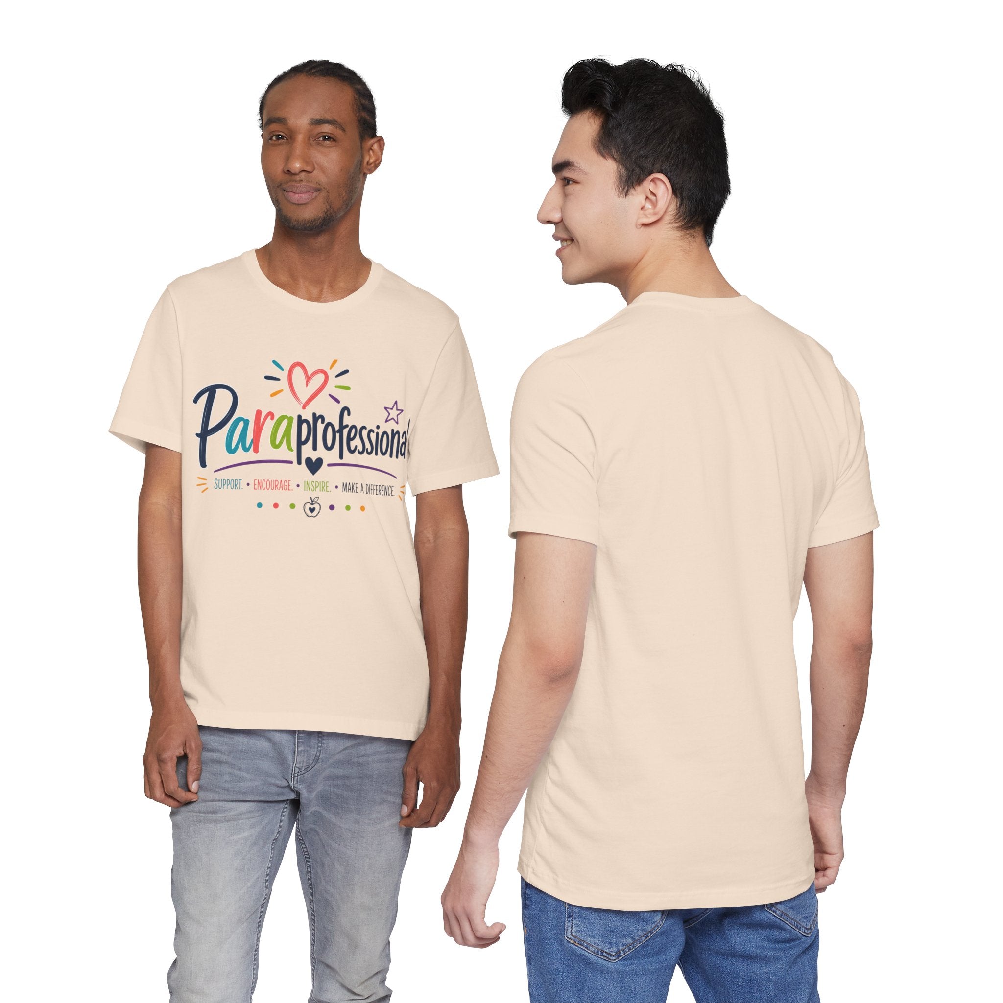 ParaProfessional T‑Shirt — Colorful Heart Design, Support Encourage Inspire Tee
