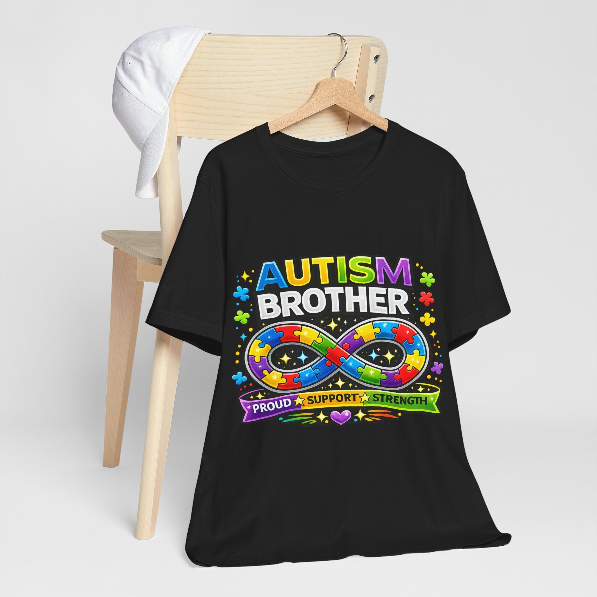 Autism Brother Infinity Puzzle Ribbon T-Shirt | Proud Support Strength
