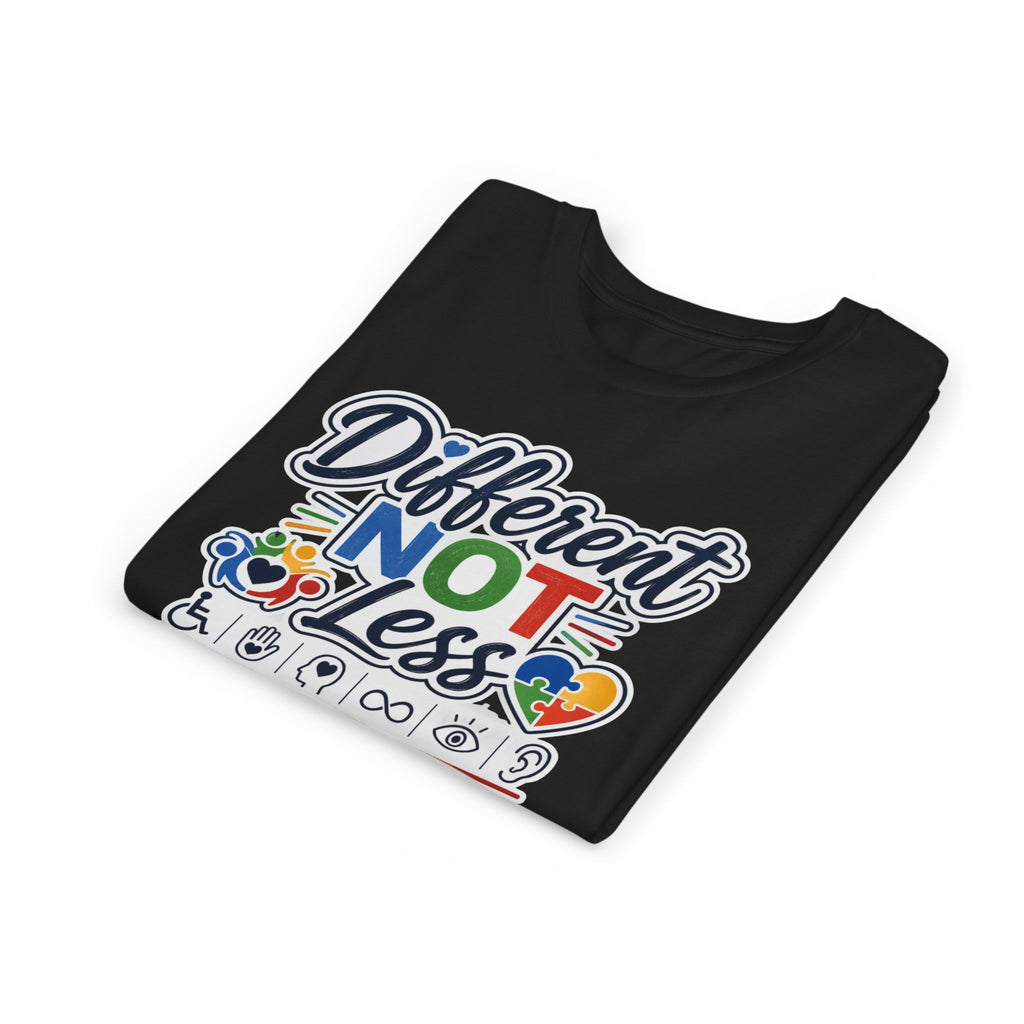 Youth Tee — "Different Not Less" Inclusive Pride Autism Awareness Shirt