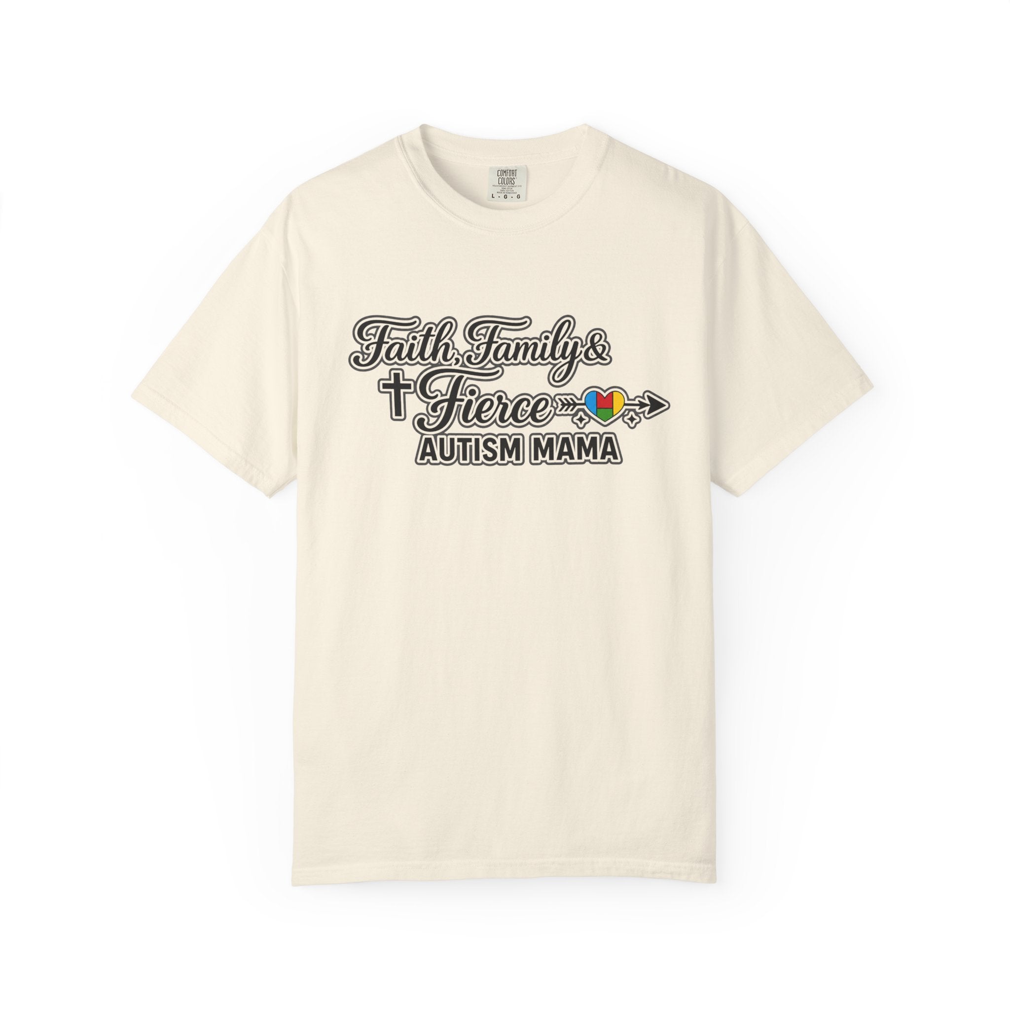 Faith Family Fierce Autism Mama Shirt, Autism Mom T-Shirt, Christian Autism Mom Gift, Fierce Mama Tee, Special Needs Mom Shirt