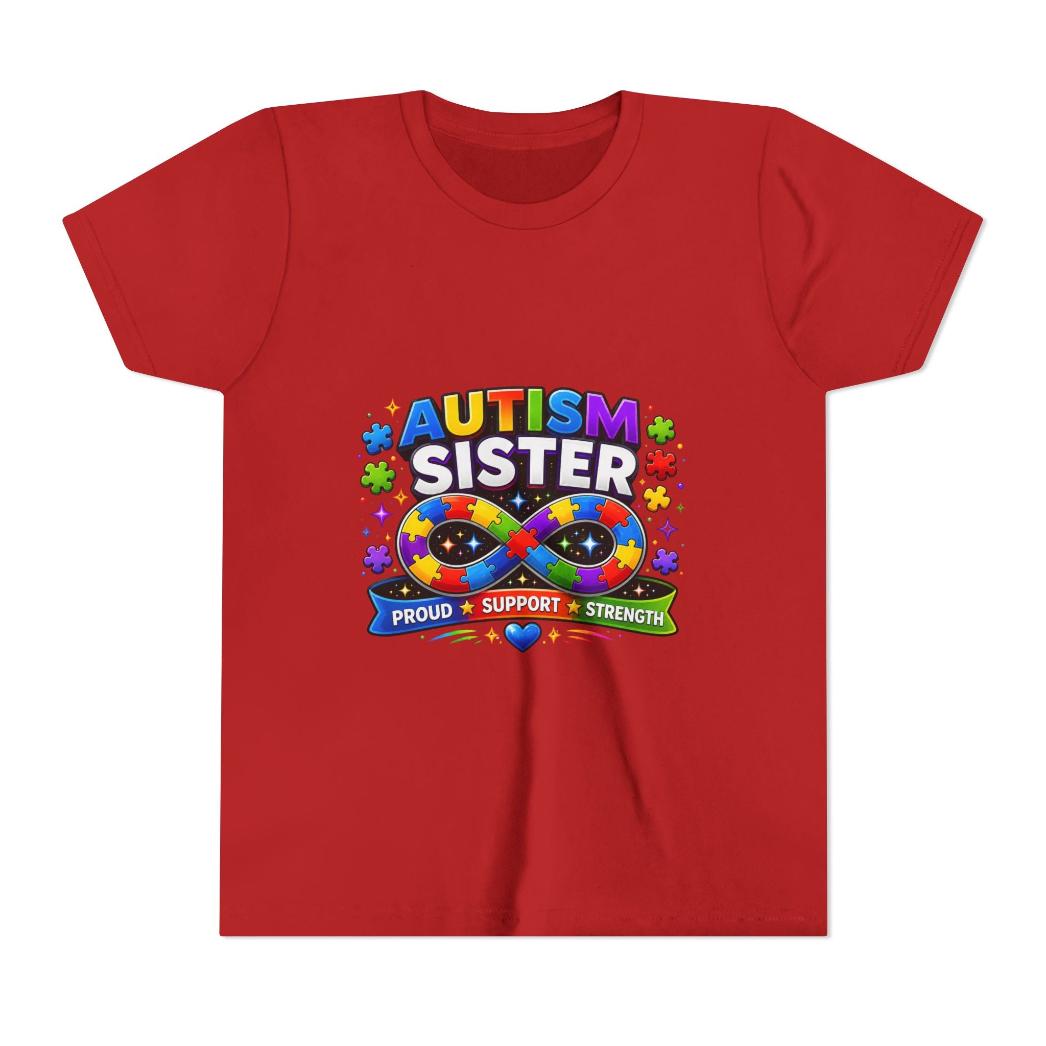 Autism Sister Shirt | Autism Sibling Tee | Infinity Puzzle Shirt | Proud Support Strength | Autism Acceptance Gift for Sister