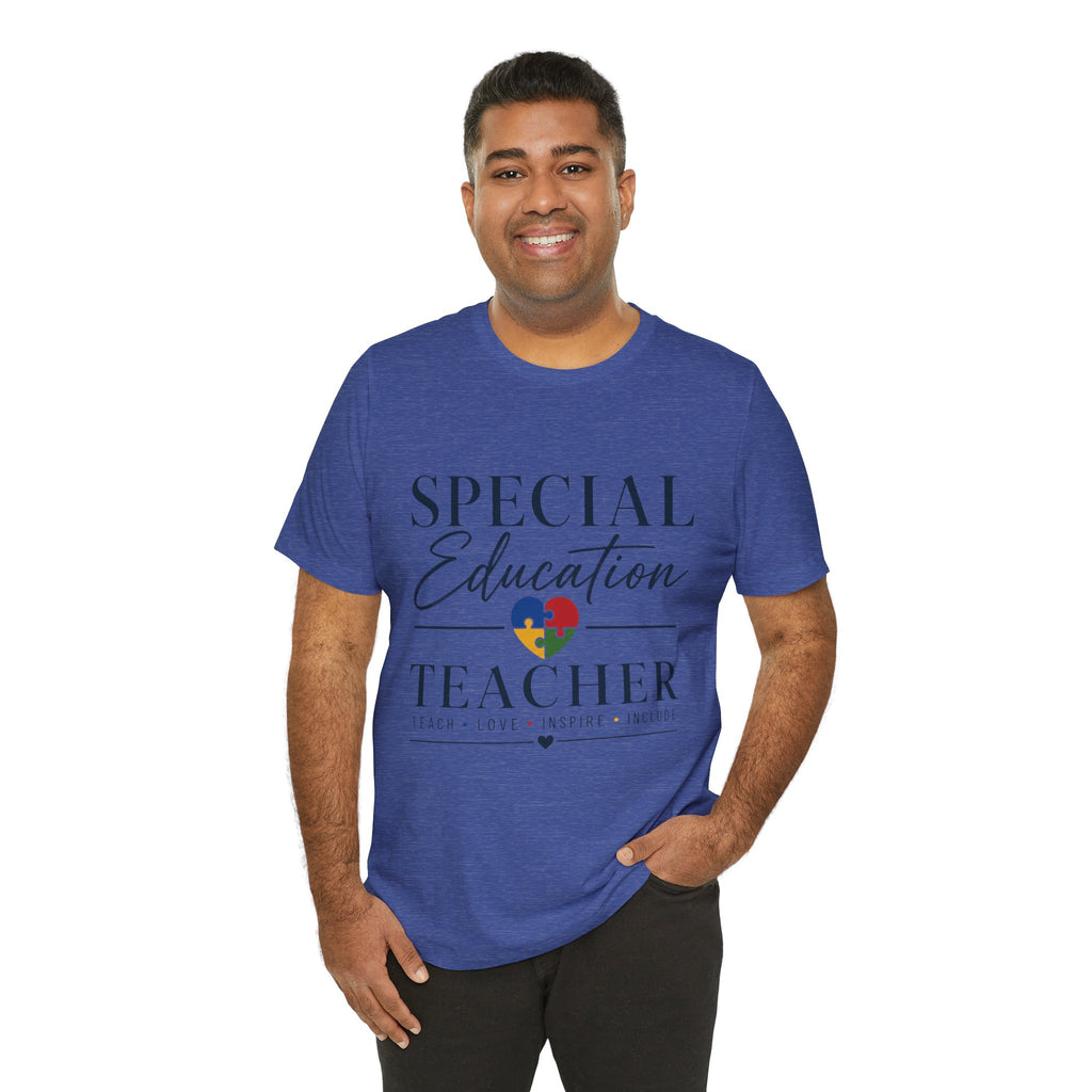 Special Education Teacher Shirt | Teach Love Inspire T-Shirt | Puzzle Heart Graphic Tee | Autism Acceptance Gift | Inclusive Teacher