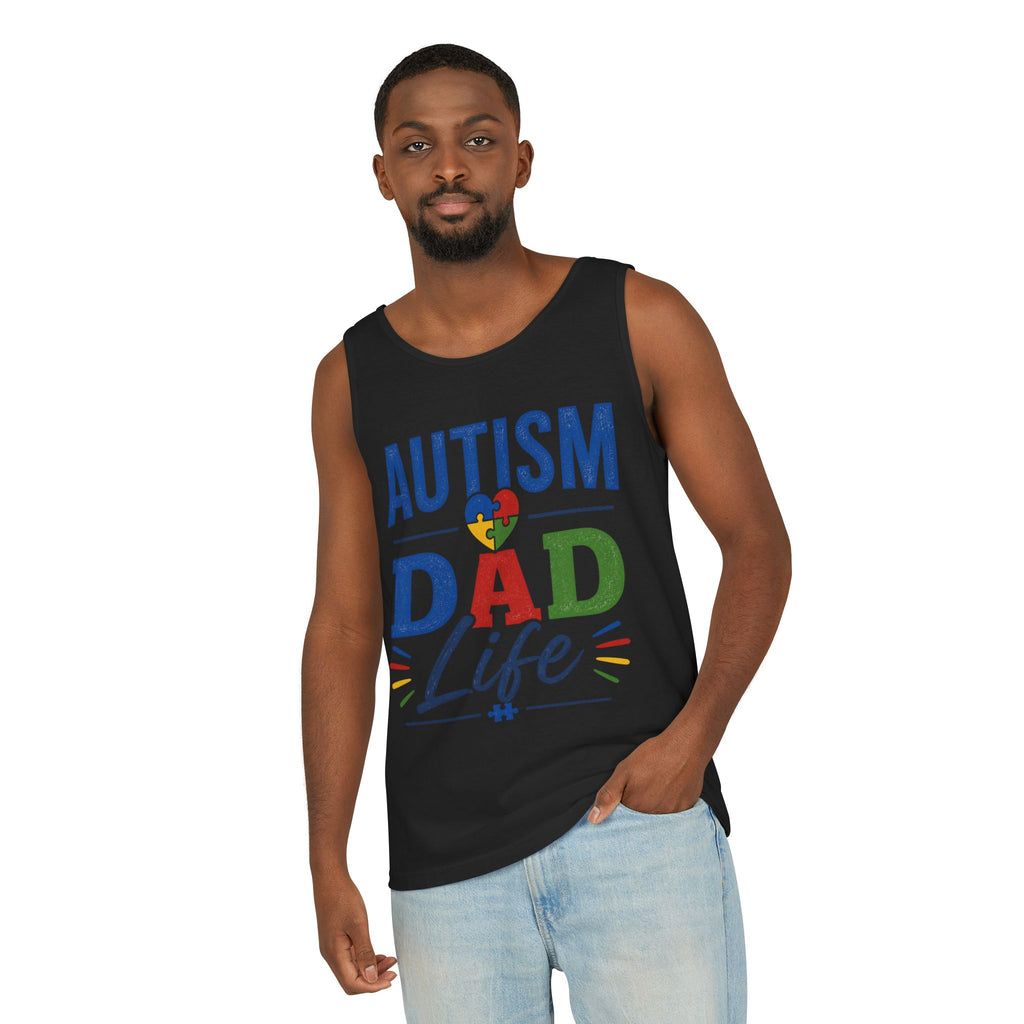 Autism Dad Life Tank Top | Awareness Puzzle Heart, Father Support
