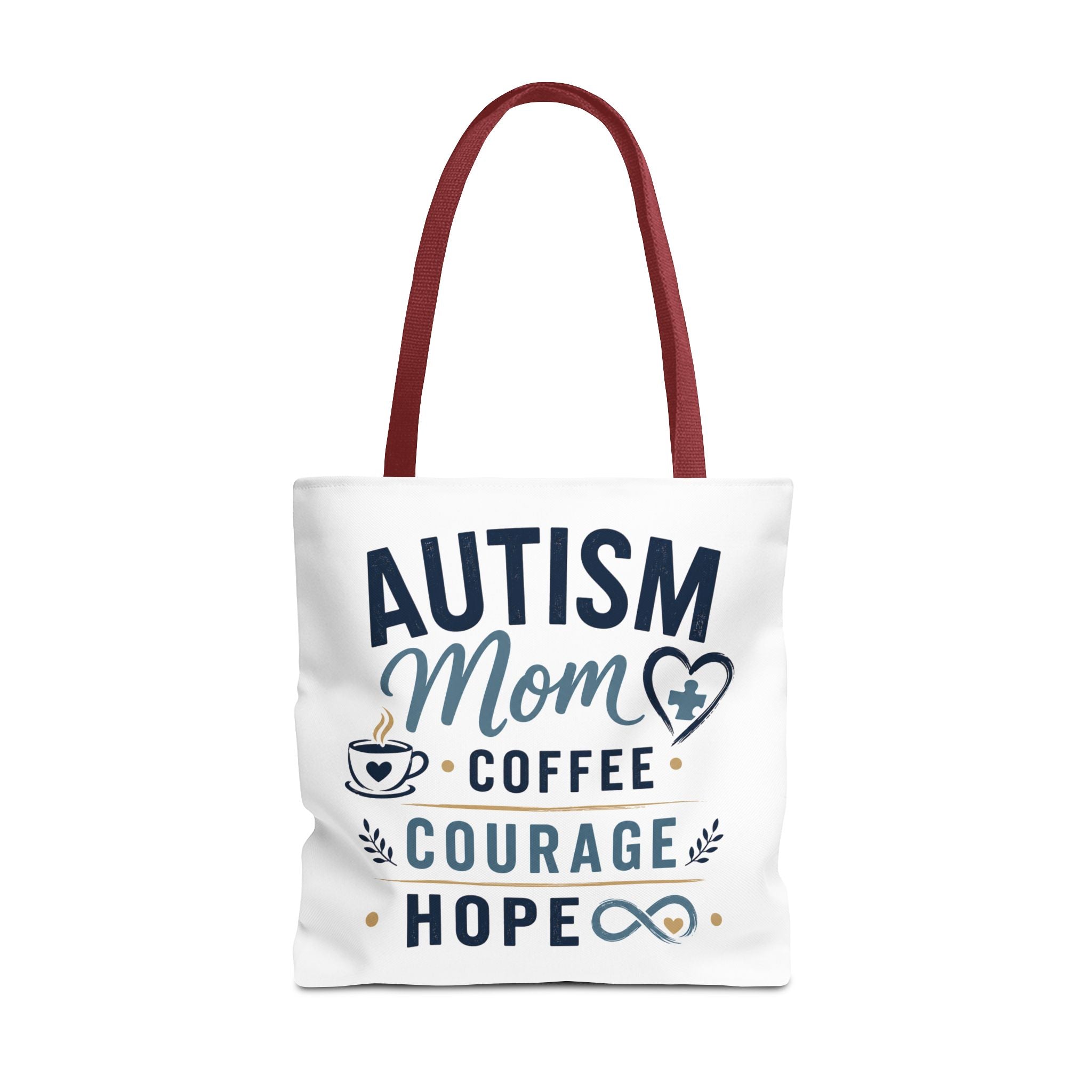 Autism Mom Coffee Courage Hope Tote Bag | Autism Acceptance Gift for Mom | Neurodiversity Canvas Tote | Special Needs Mom Bag