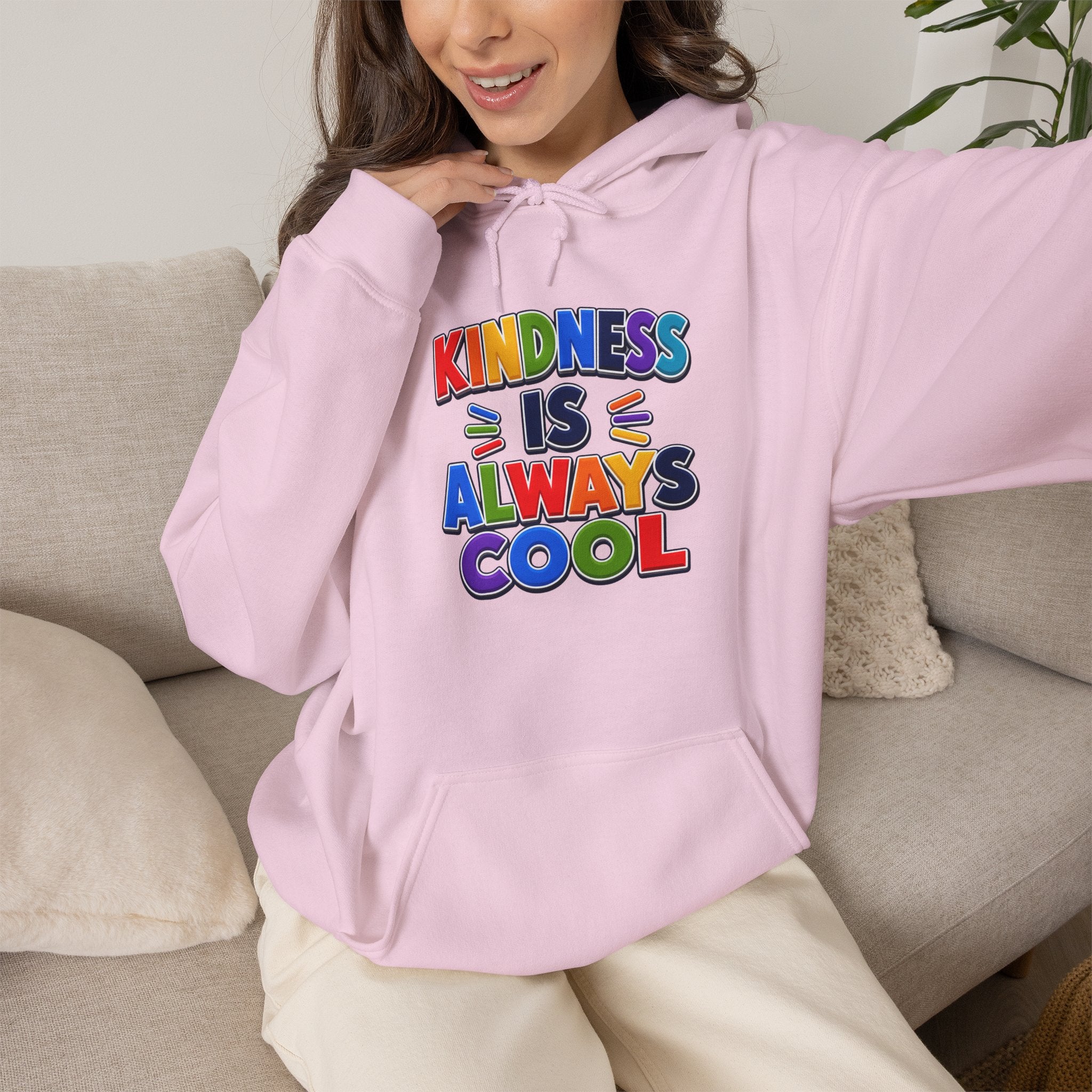 Kindness Is Always Cool hoodie | Rainbow Retro Lettering